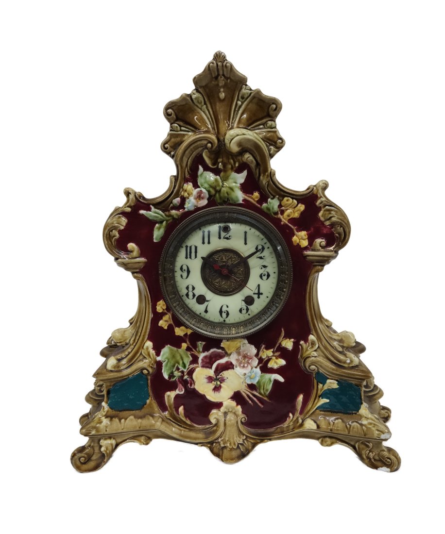 Antique Telechron Porcelain Mantle Clock