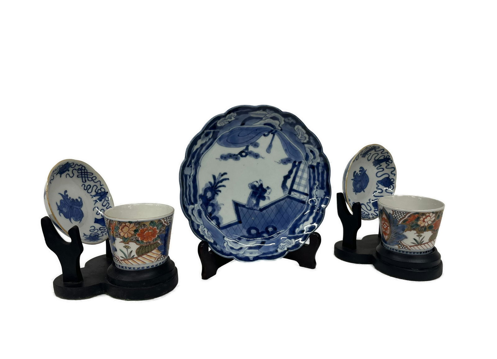 Antique Chinese Blue White Cup & Saucer Pr (1 of 11)