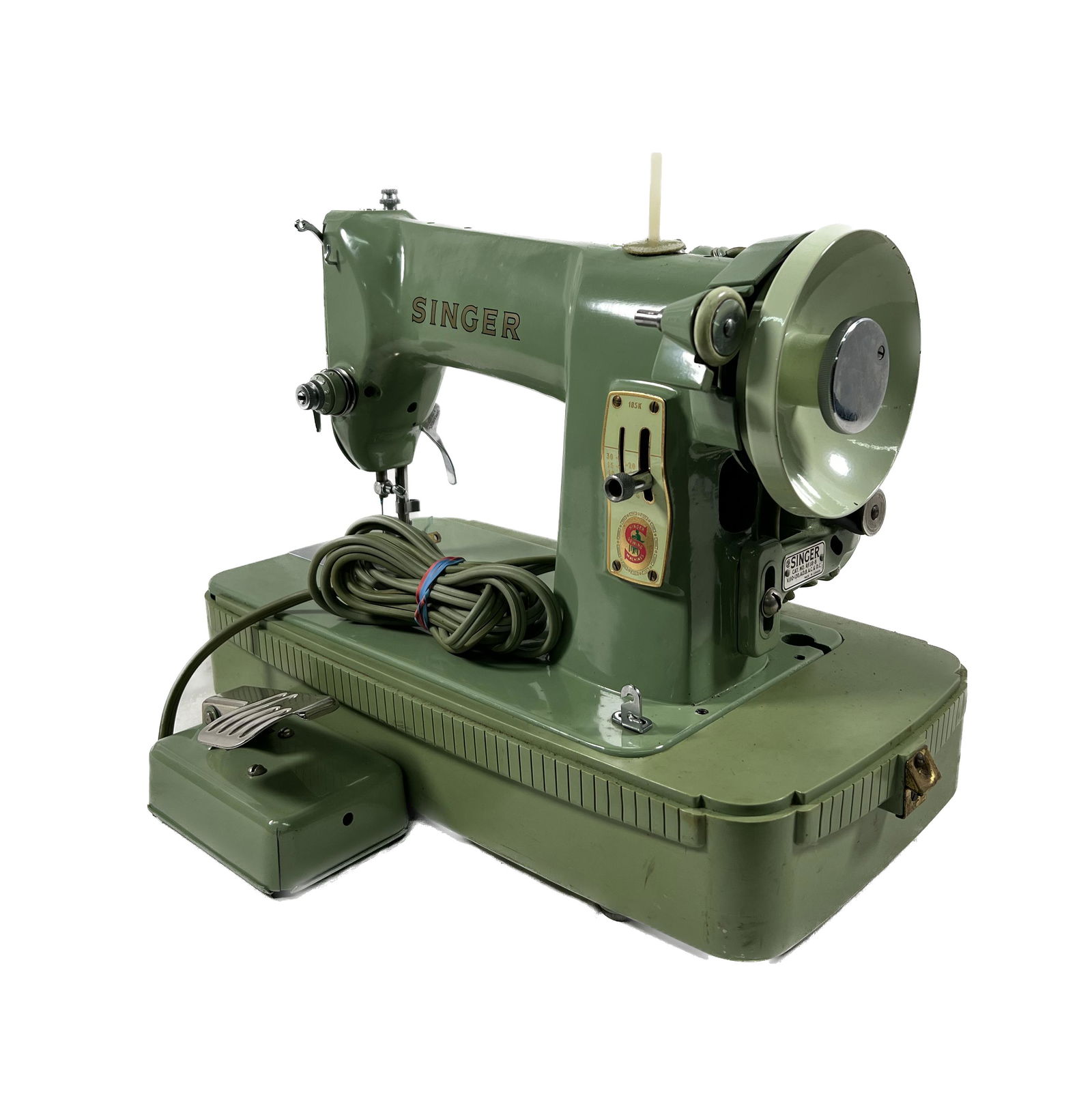 Mid Century Green Singer Sewing Machine Oct 09, 2022 Gold Coast Auctioneers in NY