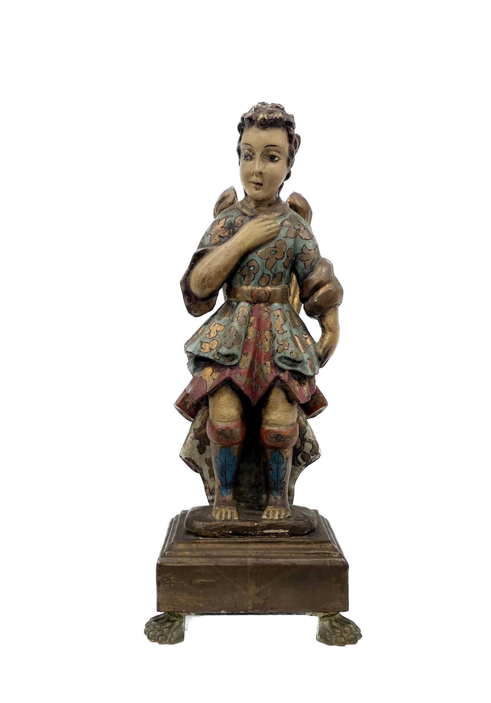 Antique 19th/18th c. Polychrome Wood (1 of 5)