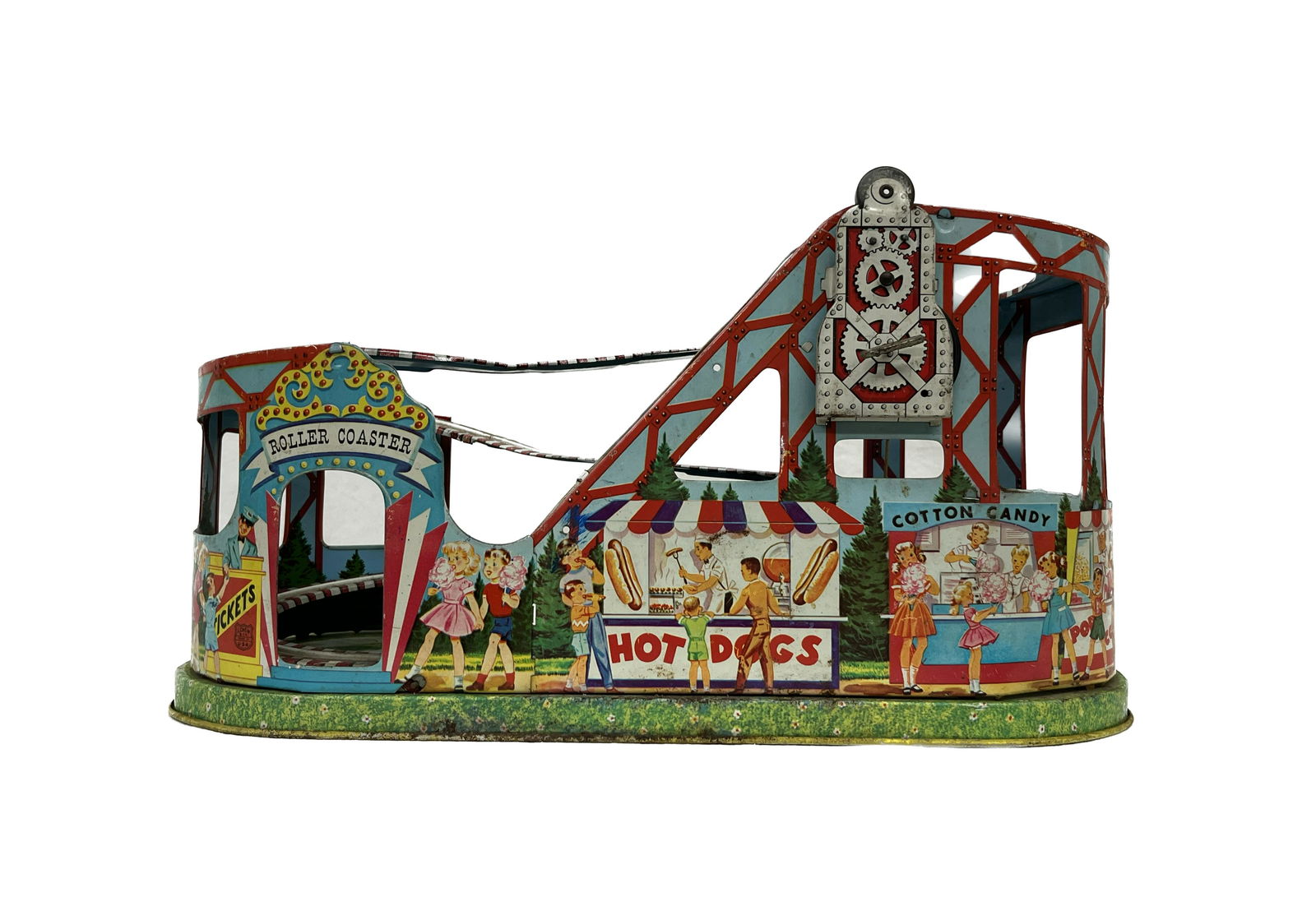 Chein Tin Litho Wind-Up Coaster Toy: Chein Tin Litho Wind Up Coaster Toy Dimensions 9 Inches Tall 20 Inches Length Condition Used j coney island disneyland disney mickey mouse donald Out of a South Shore Estate