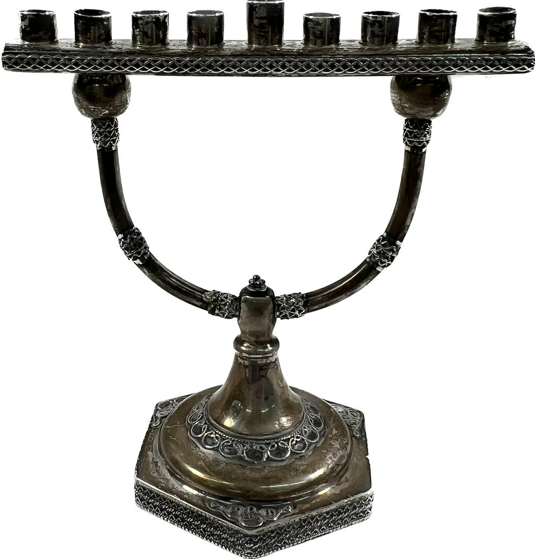 Vintage Silver Judaica Menorah Sabbath Set (1 of 11)