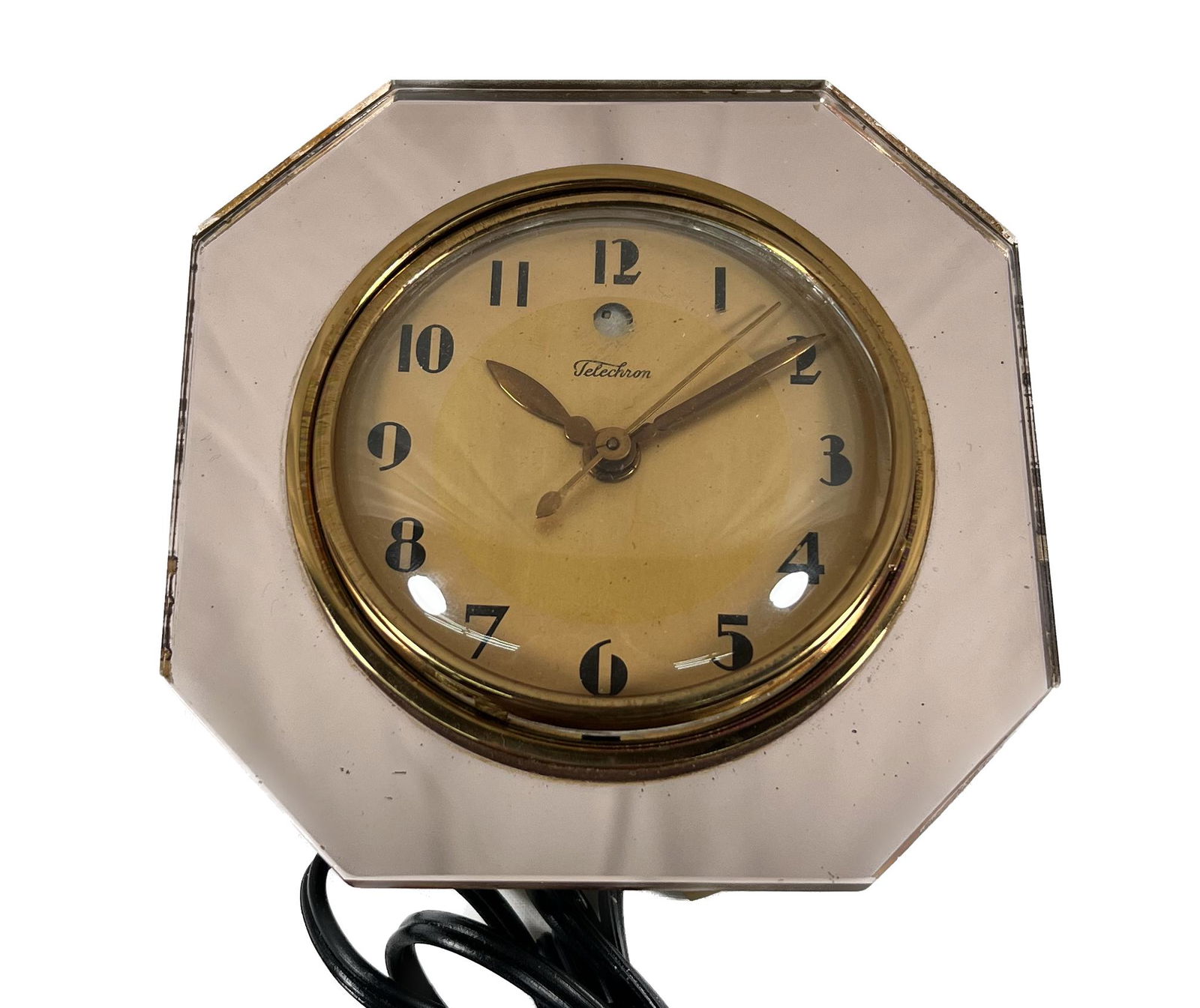 Art Deco Gold Mirror Glass Clock (1 of 4)