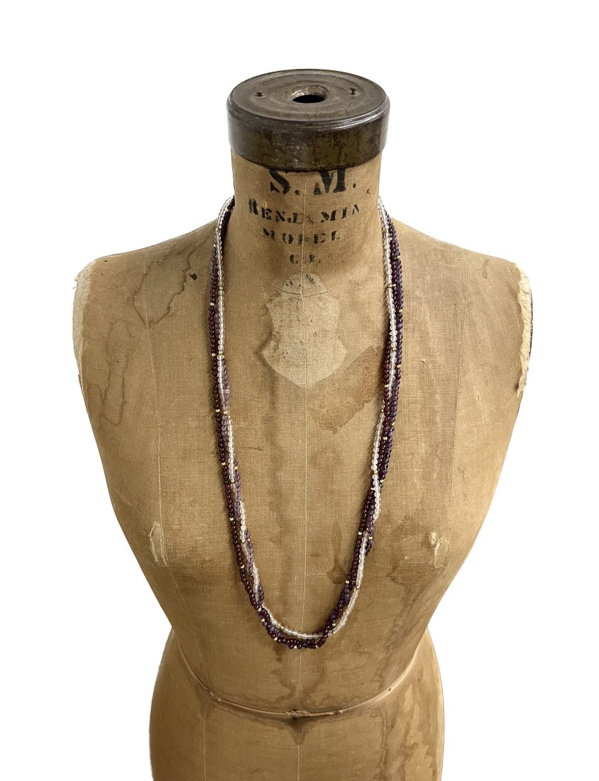 14k Gold Garnet Amethyst & Quartz Necklace (1 of 2)