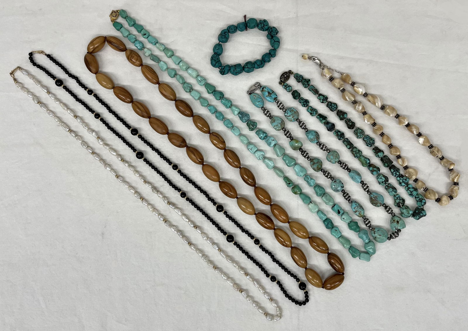 Vintage Turqoise Pearl Chinese Silver & 14k Gold Lot (1 of 9)