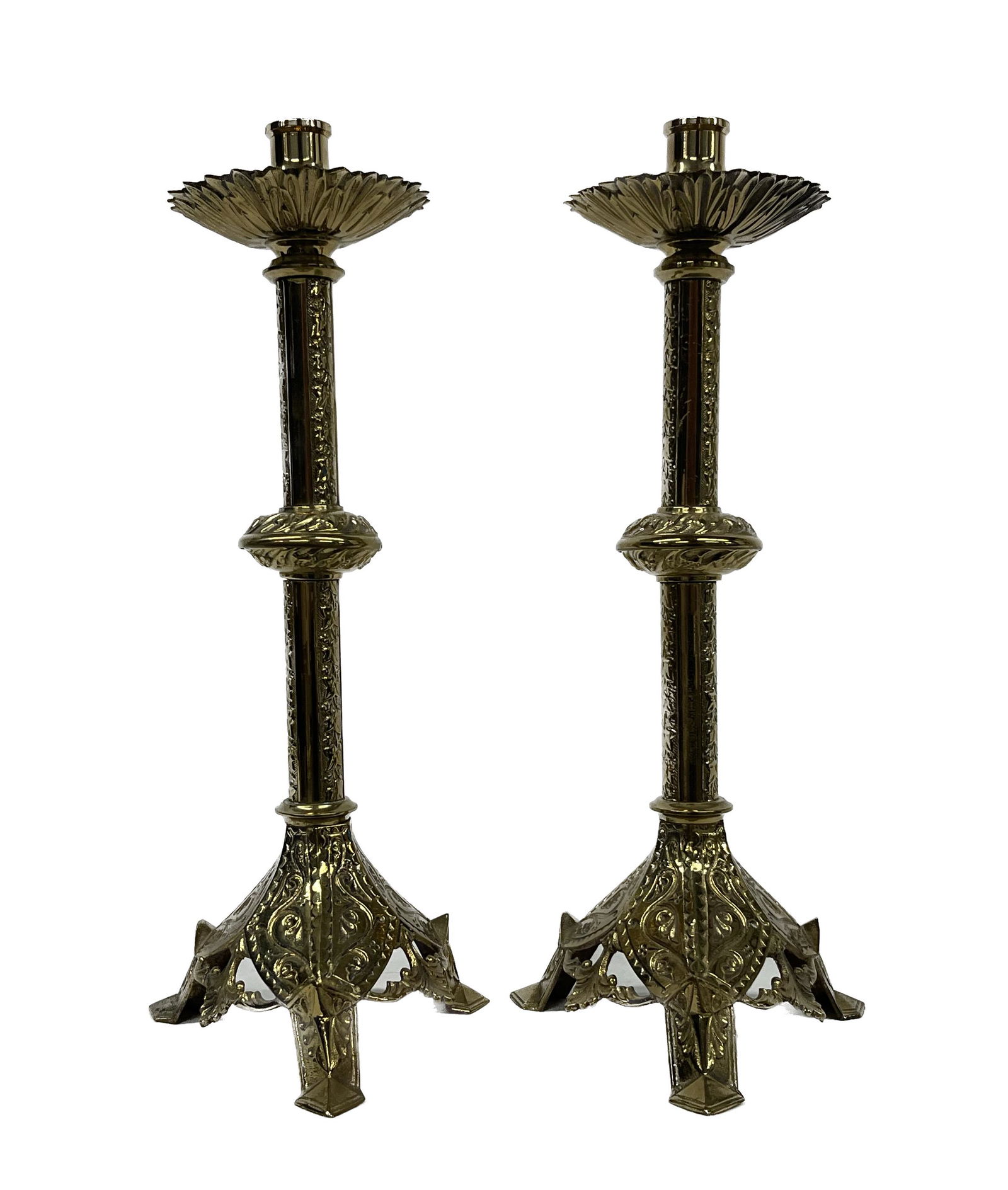 Gilt Bronze Altar Candlestick Pair (1 of 4)