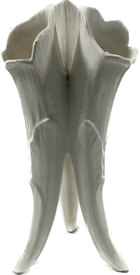 Vintage Porcelain 3 Horn Cornucopia Attached Bud Vase (1 of 7)