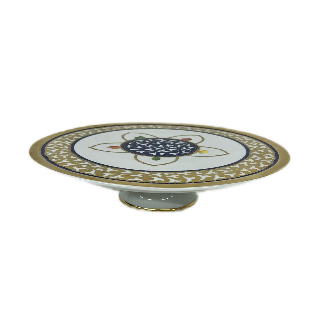 Bulgari Rosenthal German Tart Platter: Bvlgari By Rosenthal Germany Tart Fotted Platter Dimensions 13"Diameter x 3"H No Cracks No Chips No Repair Good Pre-Owned Condition Please Refer to Photos Out of New York City Estate