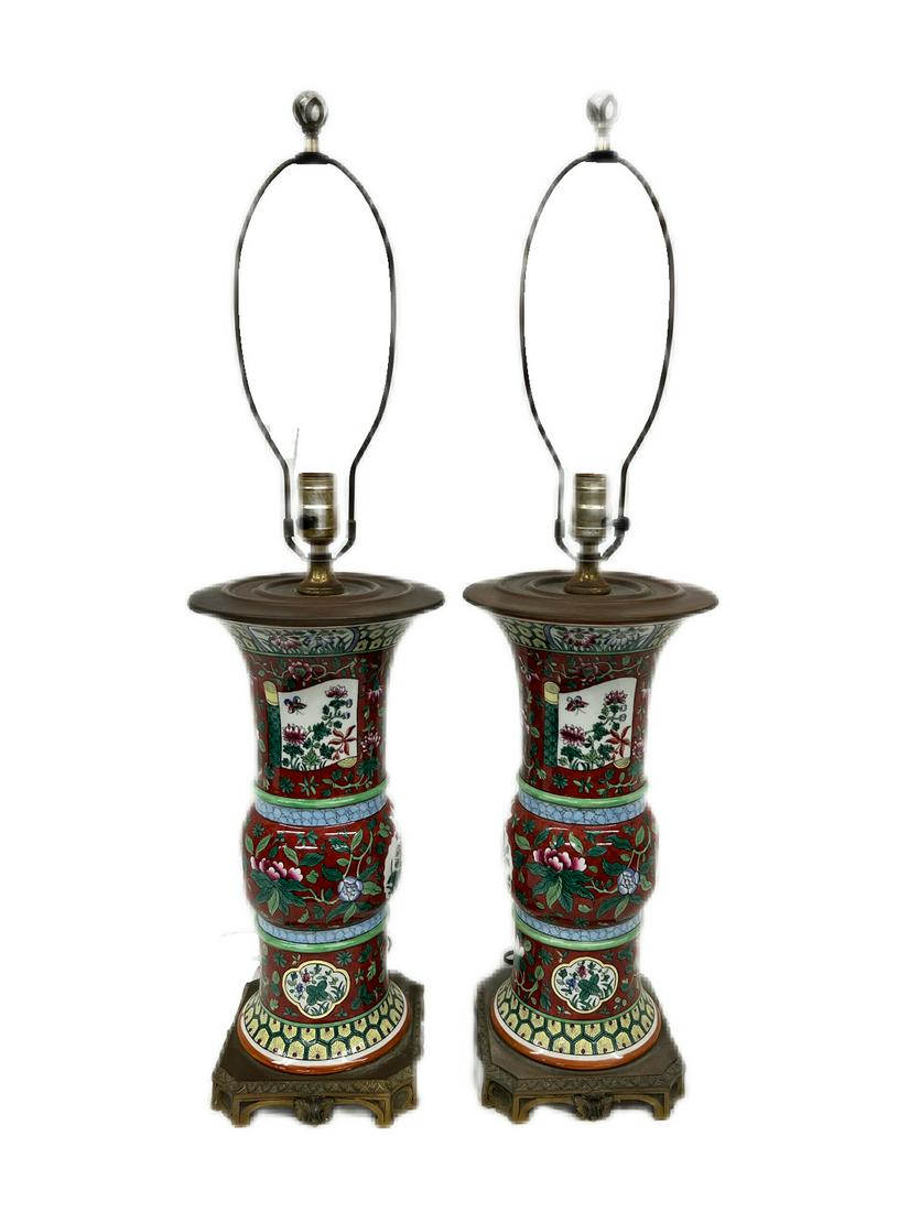 French Chinese by Porcelaine De Paris Lamp Pair (1 of 12)