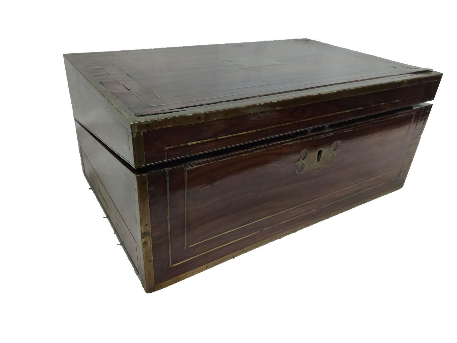 1820 Regency Brass Inlaid Rosewood Writing Lap Desk (1 of 10)