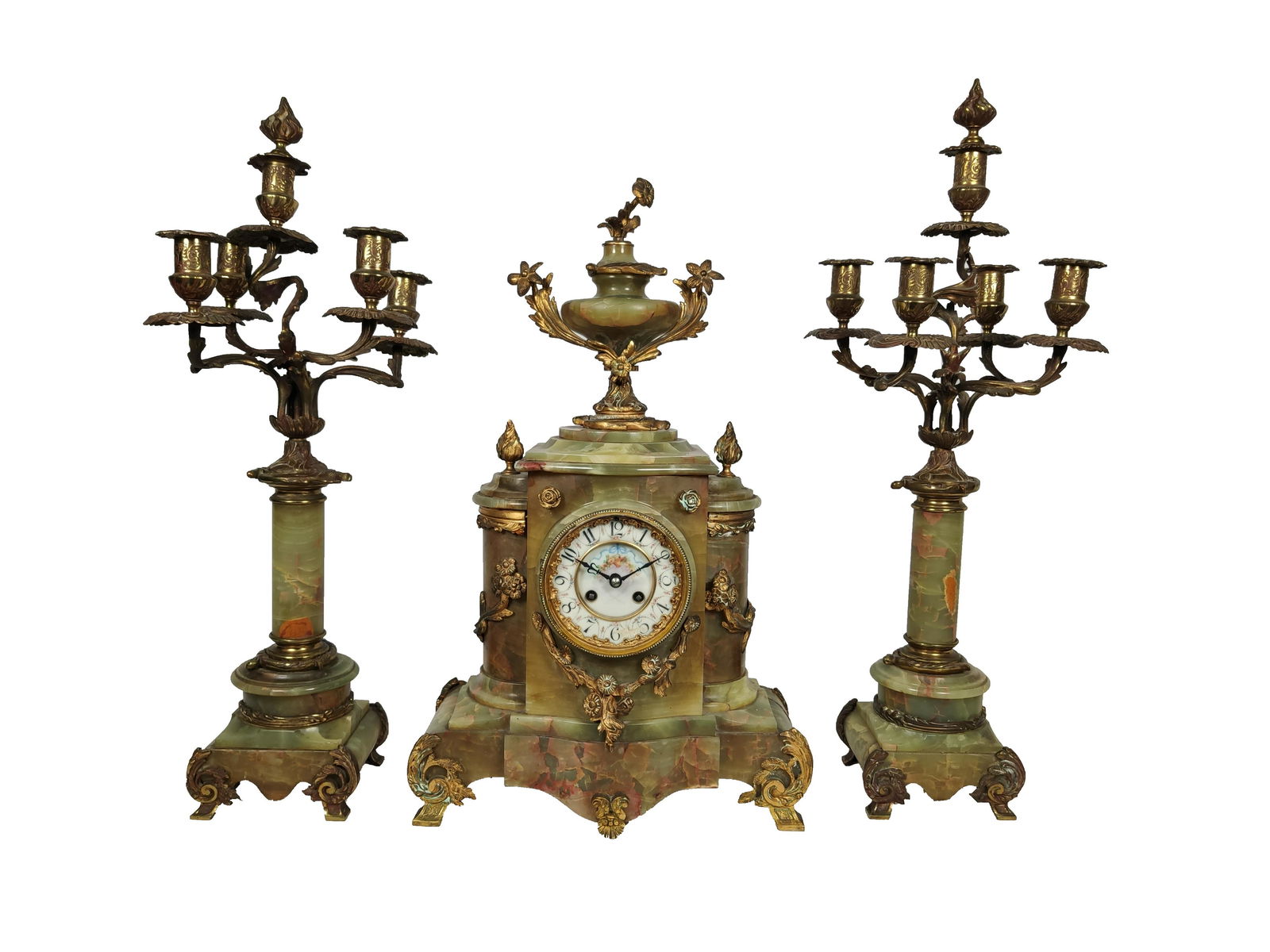 Vincenti French Mantel Clock w/ Candelabra Pair (1 of 16)