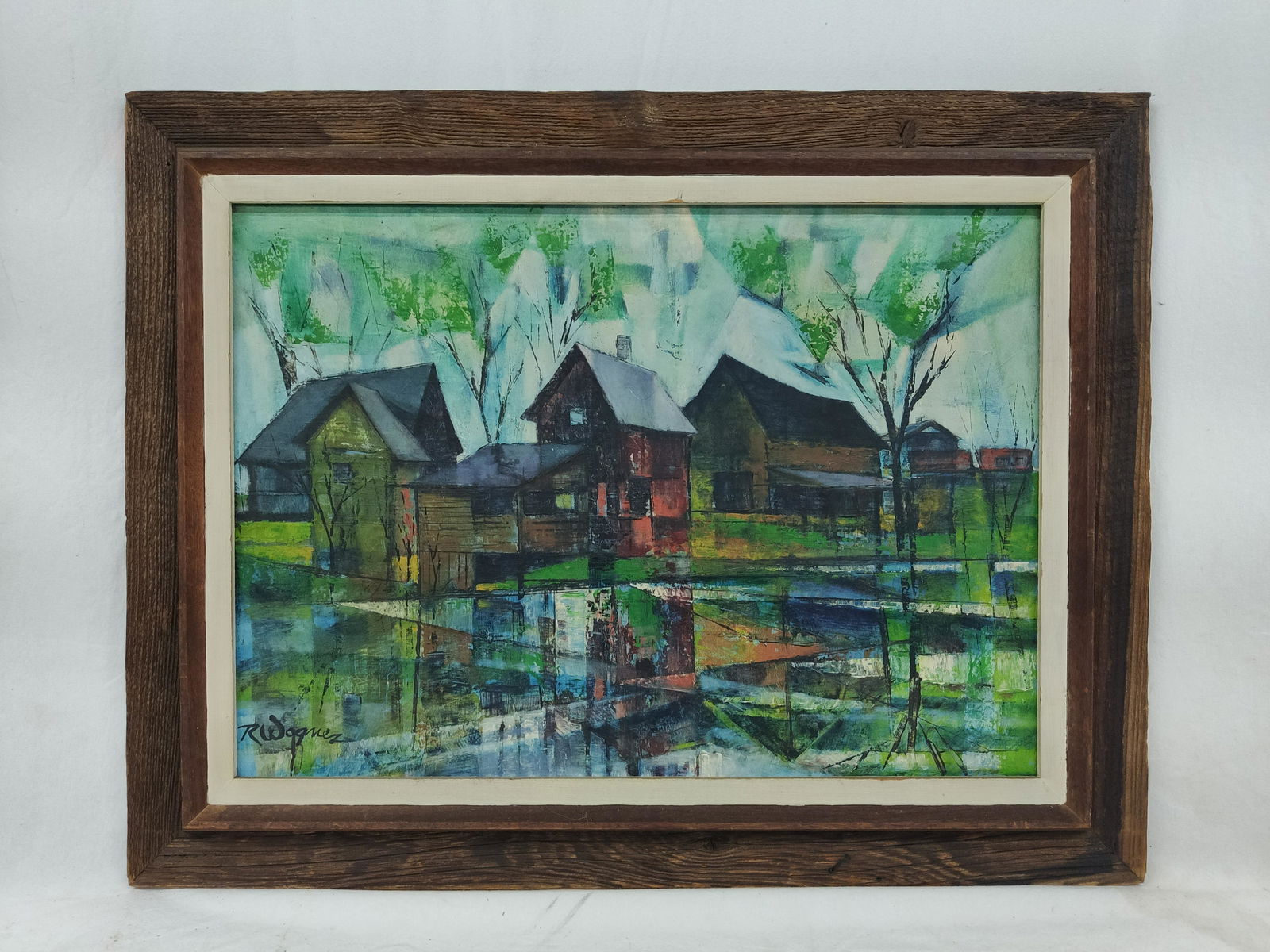 R Wagner Signed Acrylic on Board (1 of 5)