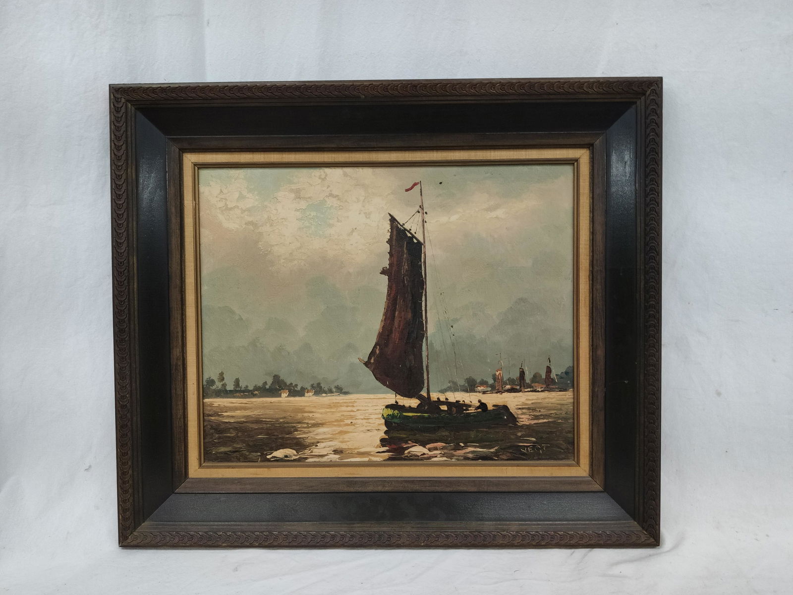 V. Vegt Continental School Seascape Oil Painting (1 of 7)