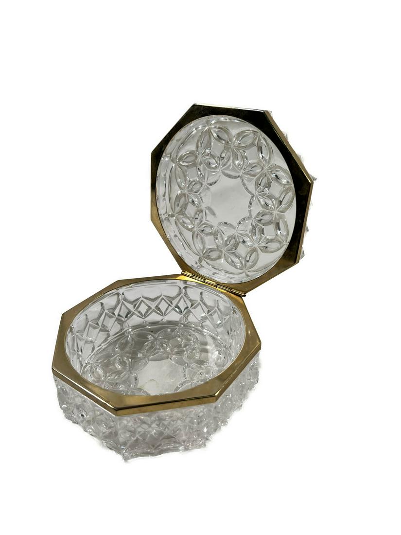 Cut Clear Crystal Jewelry Hinged Casket Box (1 of 10)