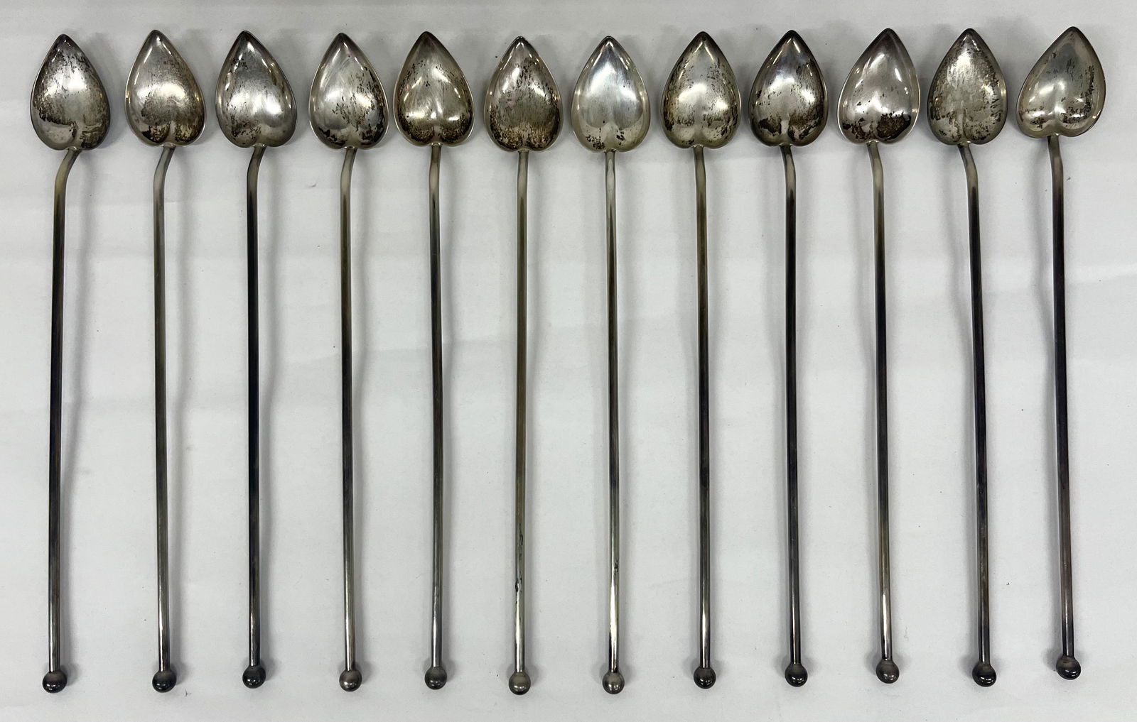 Watson Co Sterling Silver Heart Julep Straw Spoons (1 of 4)