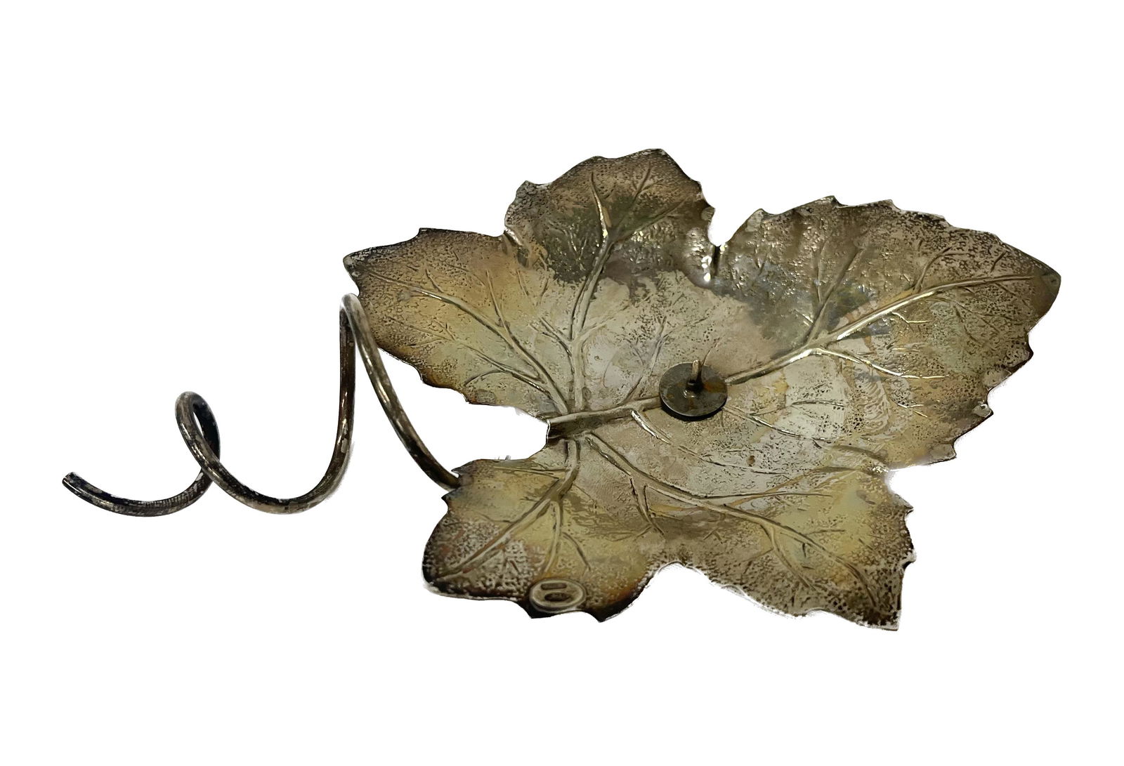 Sterling Silver Leaf Candle Holder Tray (1 of 4)