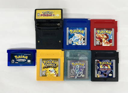 Pokemon Gameboy Games Lot: 7 Pokemon Gameboy Color / Gameboy Advance Games 1x Pokemon Special Pikachu Edition 1x Pokemon Red 1x Pokemon Blue 1x Pokemon Crystal Version 1x Pokemon Trading Card Game 1x Pokemon Pinball 1x Gameboy