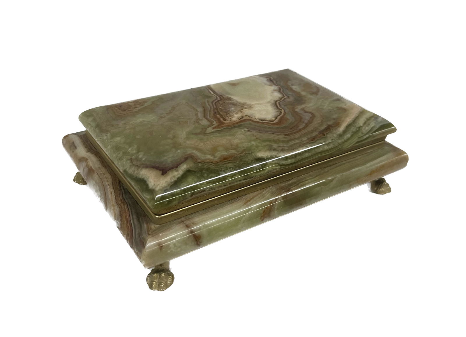 Italian Jade Green Onyx Marble Jewelry Box (1 of 5)