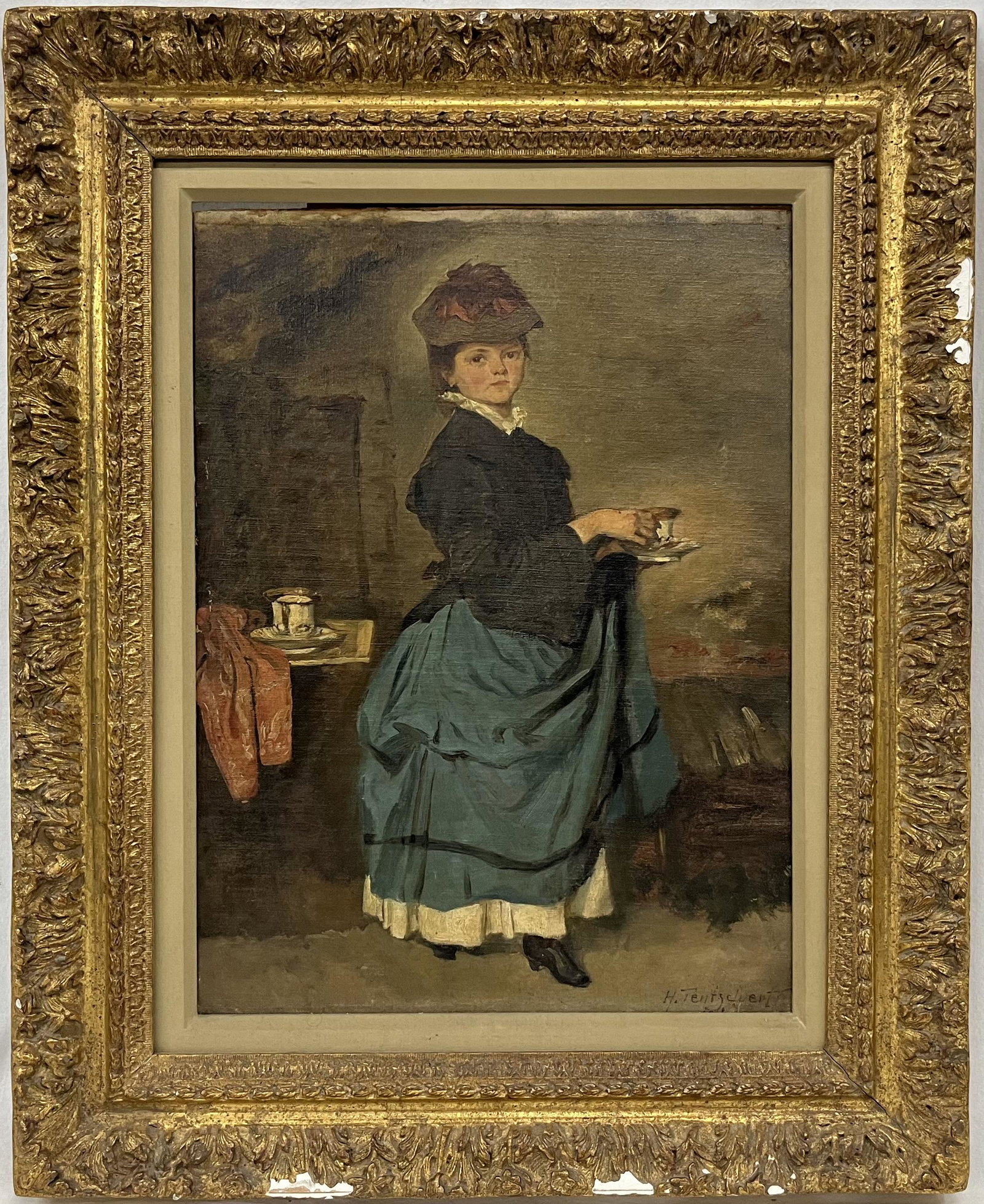 Signed and Dated 1918 Early Oil on Canvas (1 of 4)