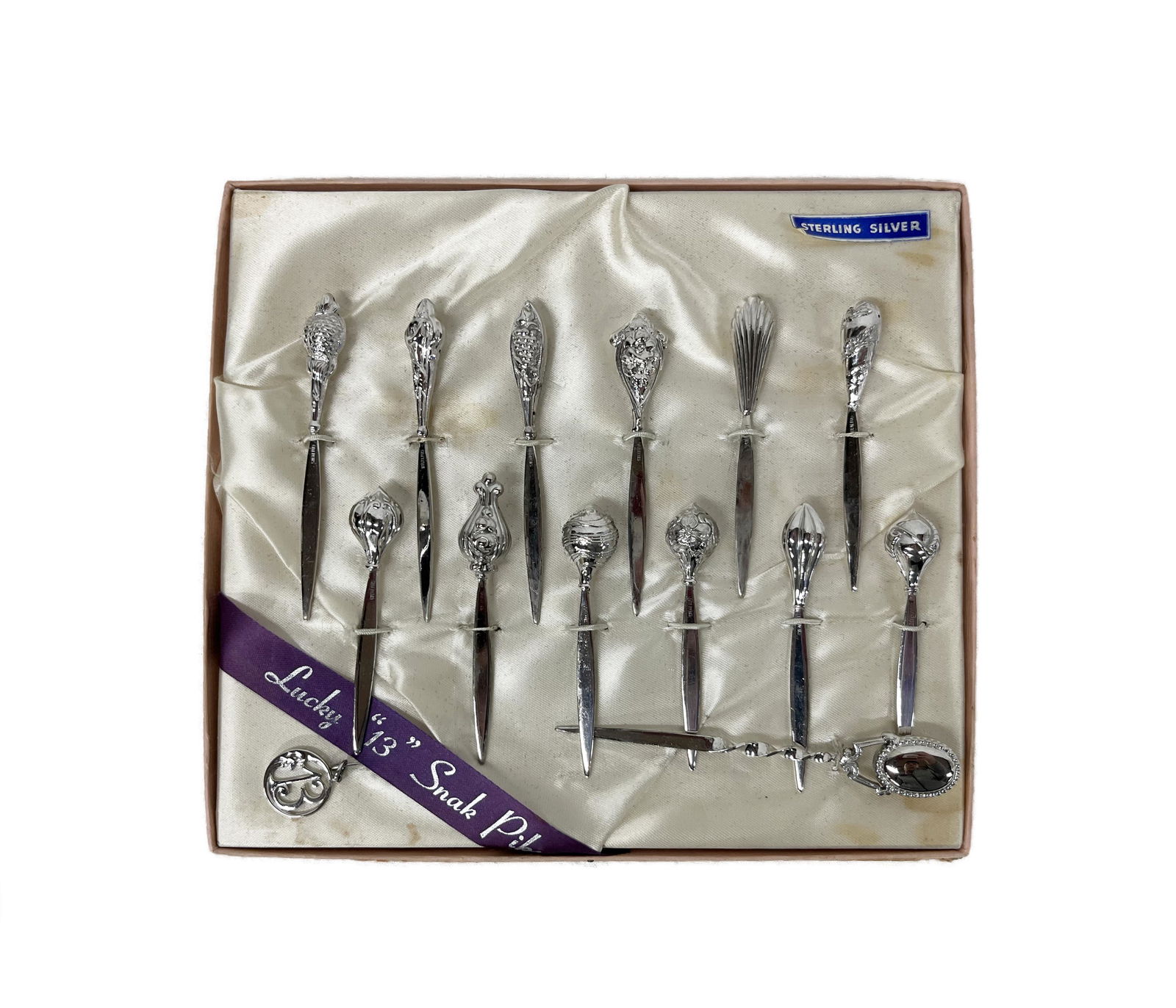 Set of 13 Sterling Silver Cocktail Appetizer Picks (1 of 5)