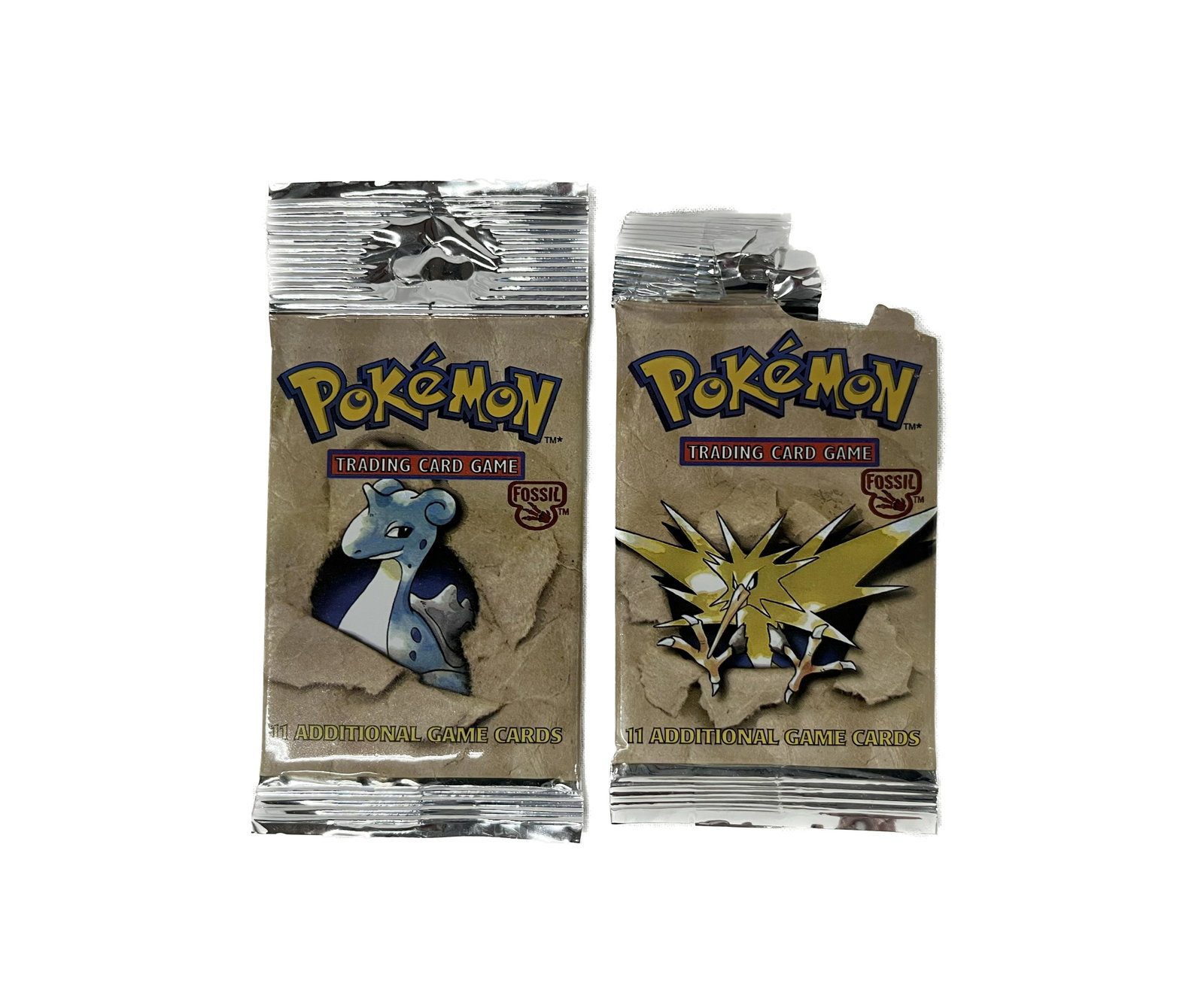 1999 Pokemon Fossil Unlimited Booster Pack Sealed: 1x 1999 Pokemon Fossil Unlimited Booster Pack Lapras Sealed MINT 1x 1999 PokÃ©mon Fossil Unlimited Booster Pack Lapras Opened Please look at Photos Closely Out of a New York City Estate