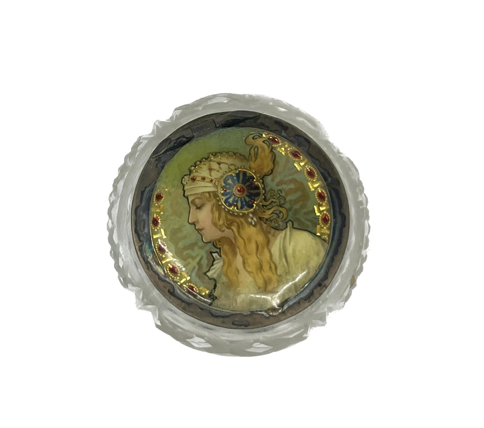 French Crystal Silver Pill Box (1 of 7)