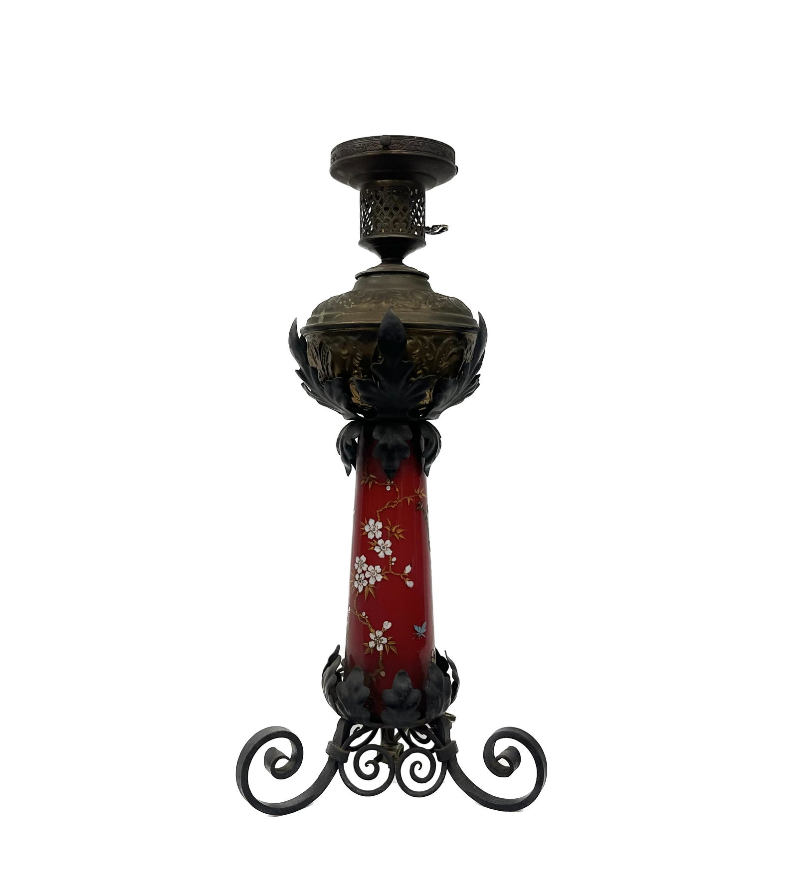 Chinese Porcelain Oil Lamp Electrified (1 of 5)