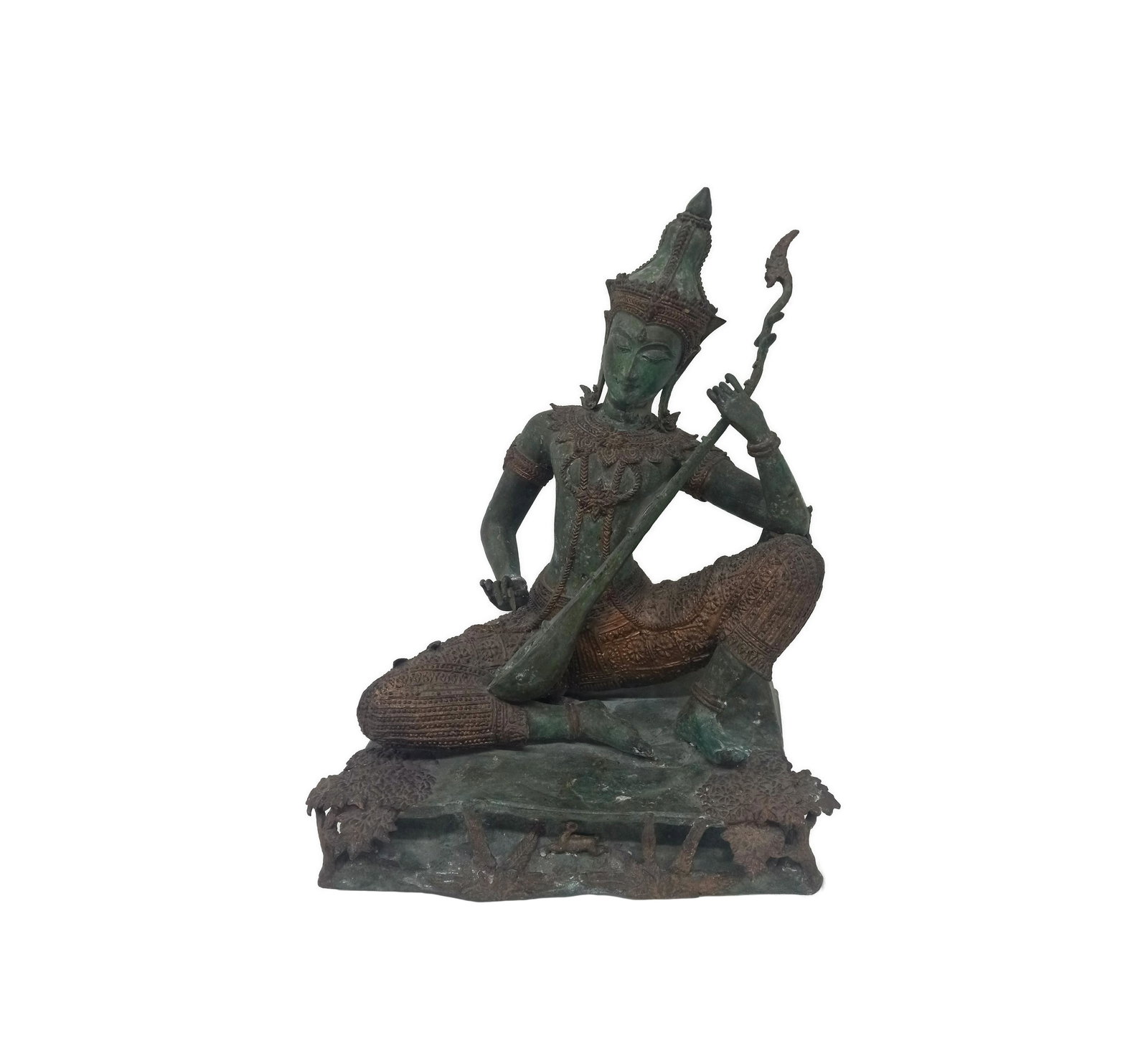 Thai Bronze & Gilt Sculpture of Prince Playing Zeung (1 of 11)
