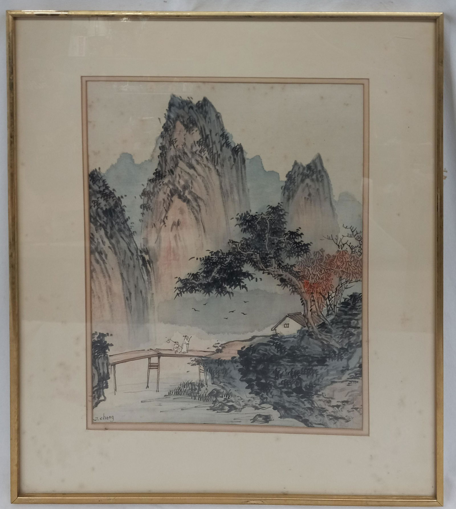 John Cheng Watercolor on Silk Painting (1 of 4)