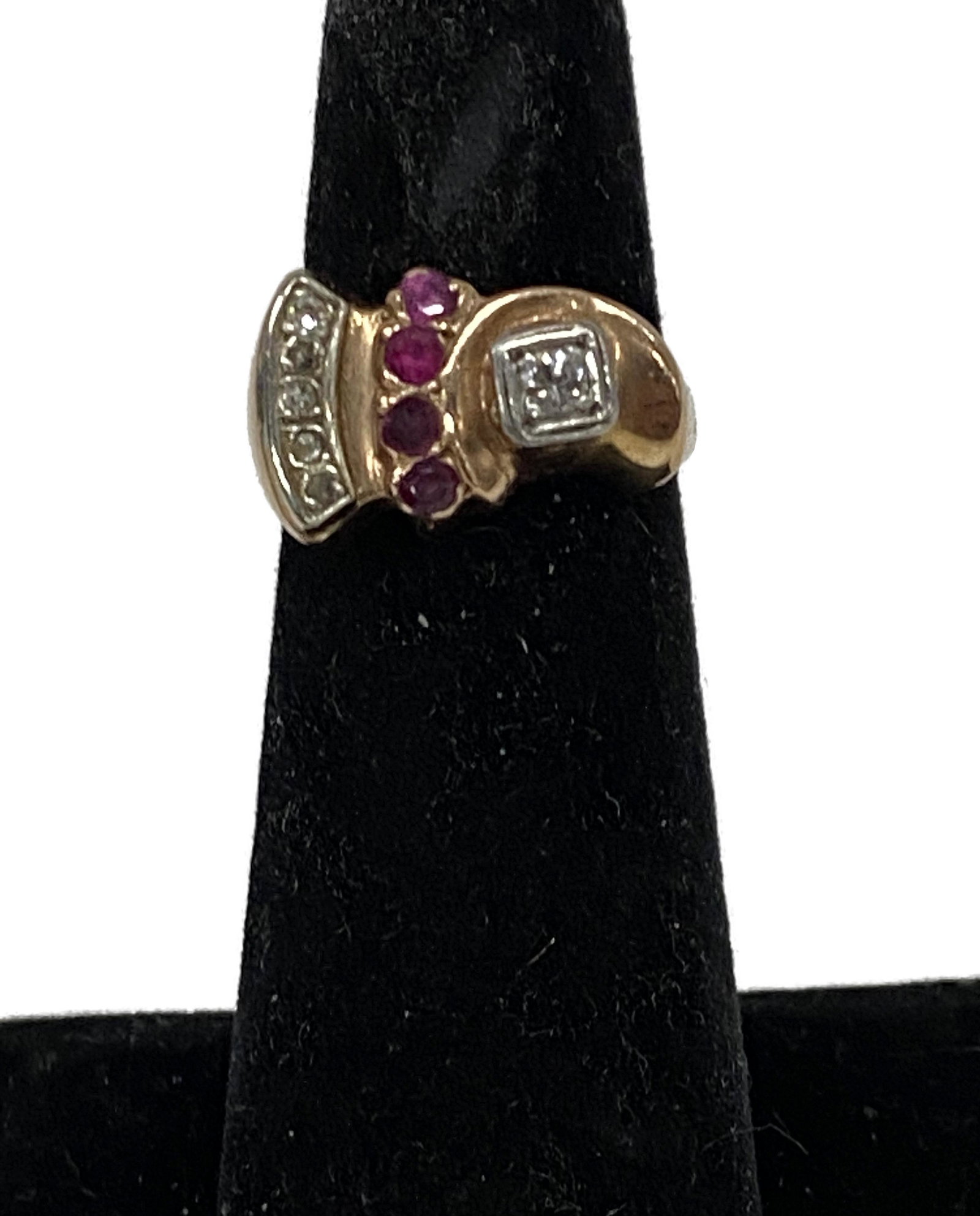 14k Rose Gold Diamond and Ruby Ring (1 of 4)