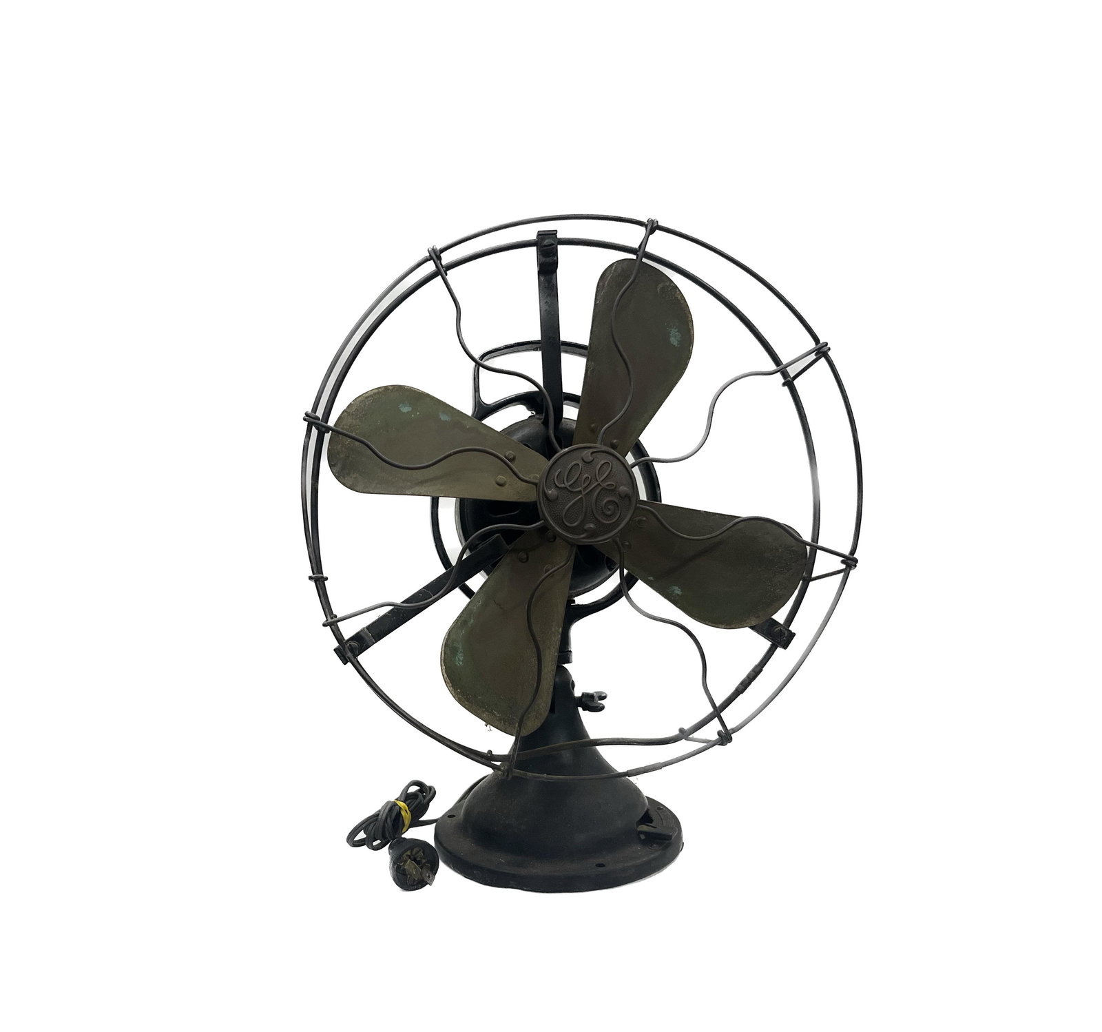 Antique G.E. Pancake Fan W/ Brass Blades Cage (1 of 5)