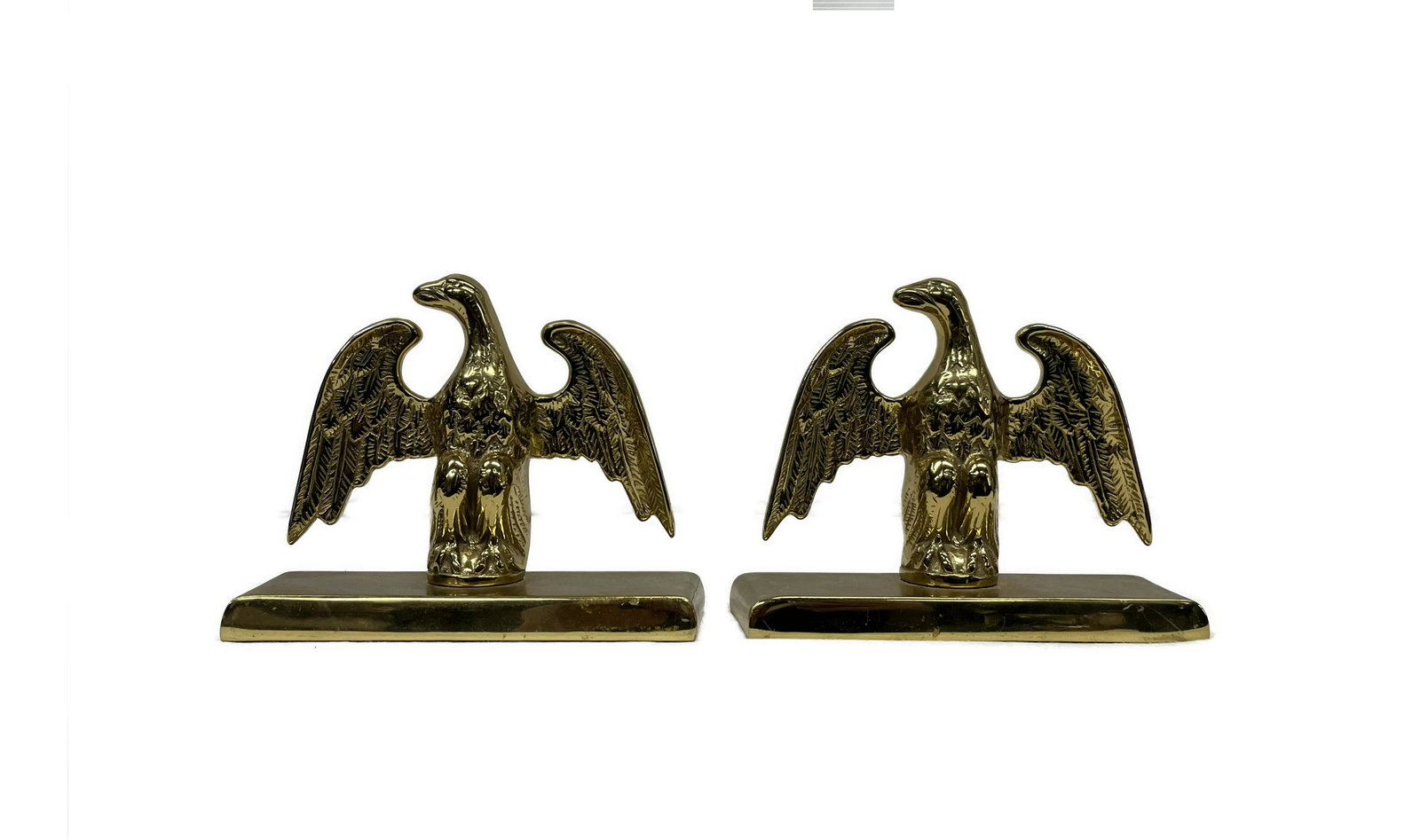 Pair of Virginia Metalcrafters Brass Eagle Bookends (1 of 4)