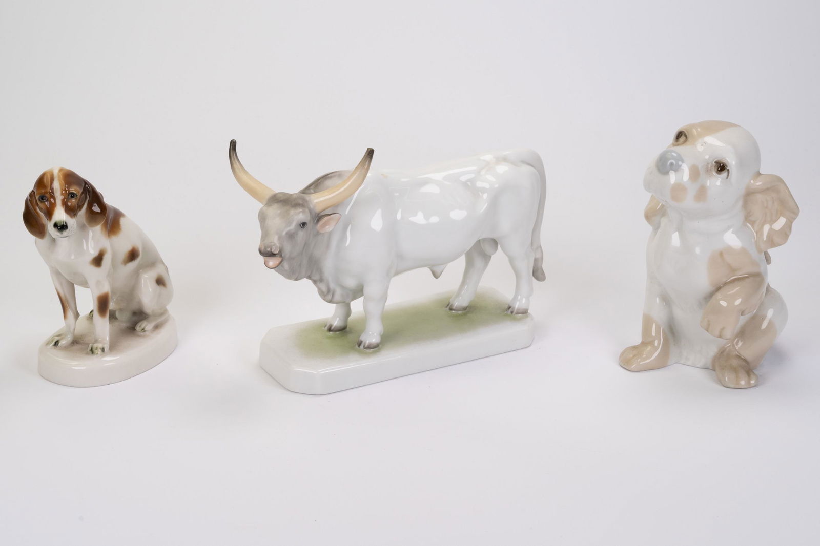 Porcelain Animal Bull Dog Herend Hungary Requena Lot (1 of 3)