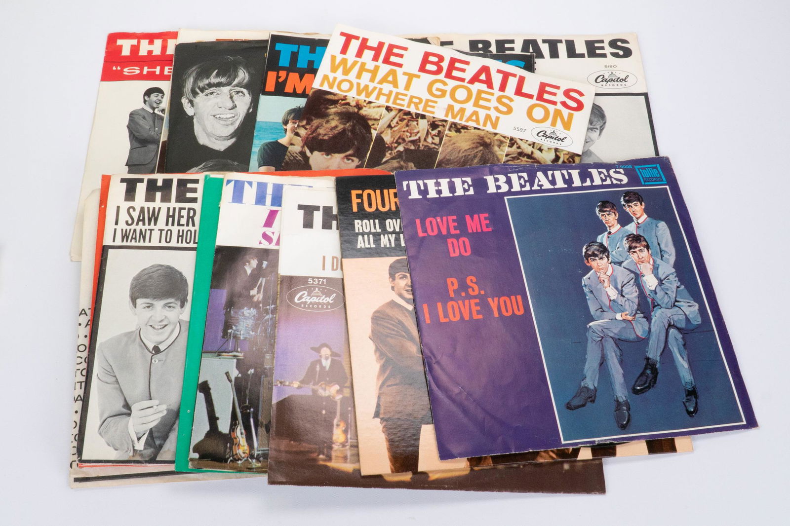 Beatles 45 Picture Sleeve Cover Lot Love Me Do Help Hold Your Hand (1 of 9)