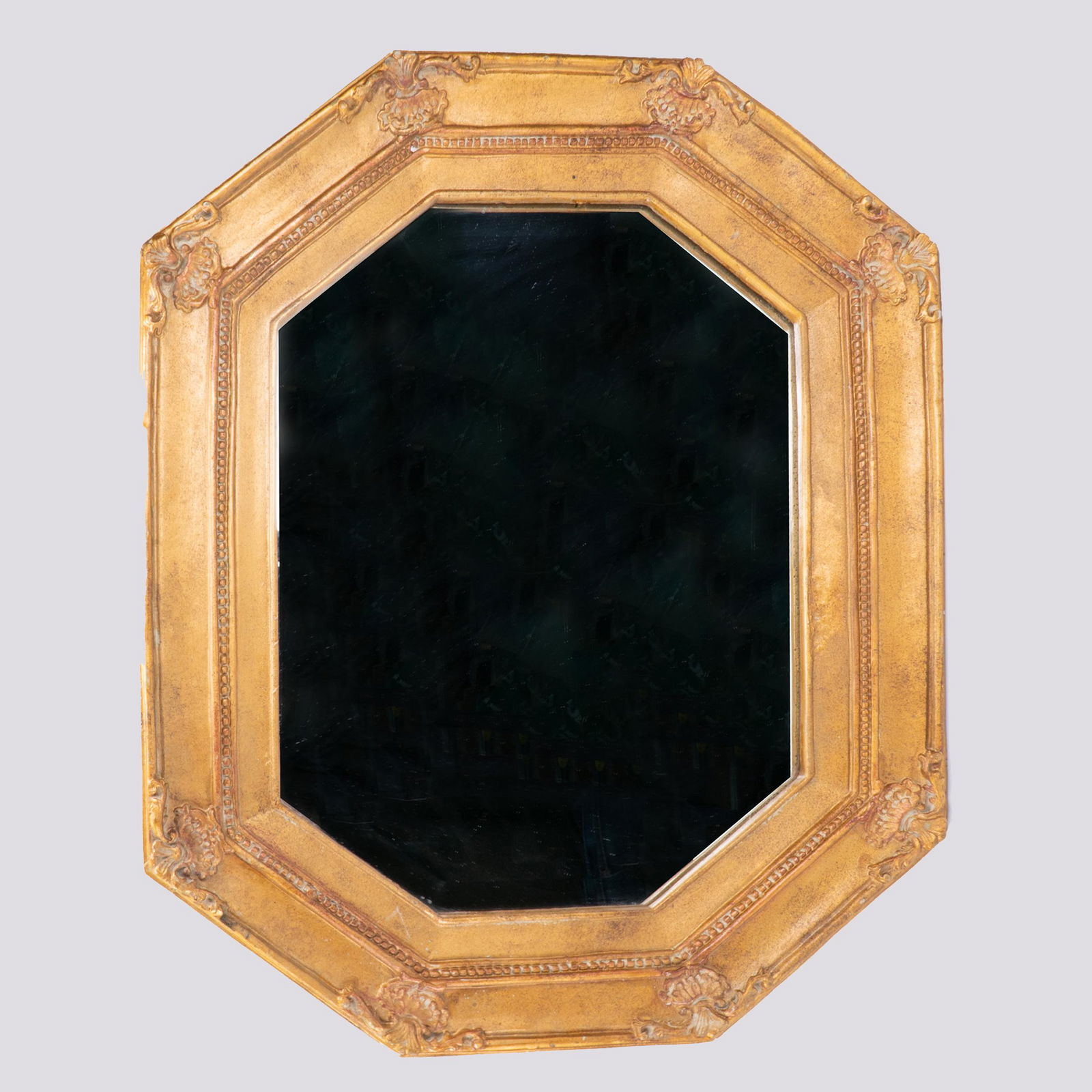 Octagonal Framed Antique Hanging Mirror Gold (1 of 2)