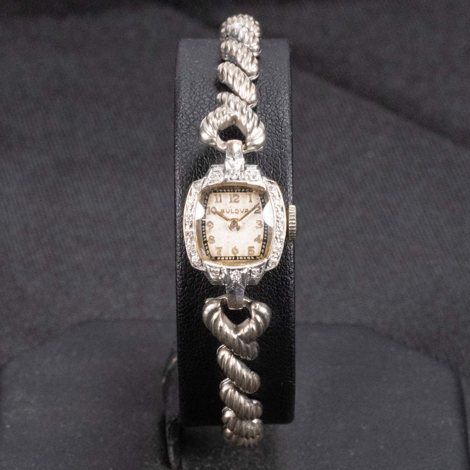 14K Gold Diamond Art Deco Bulova Wristwatch (1 of 3)