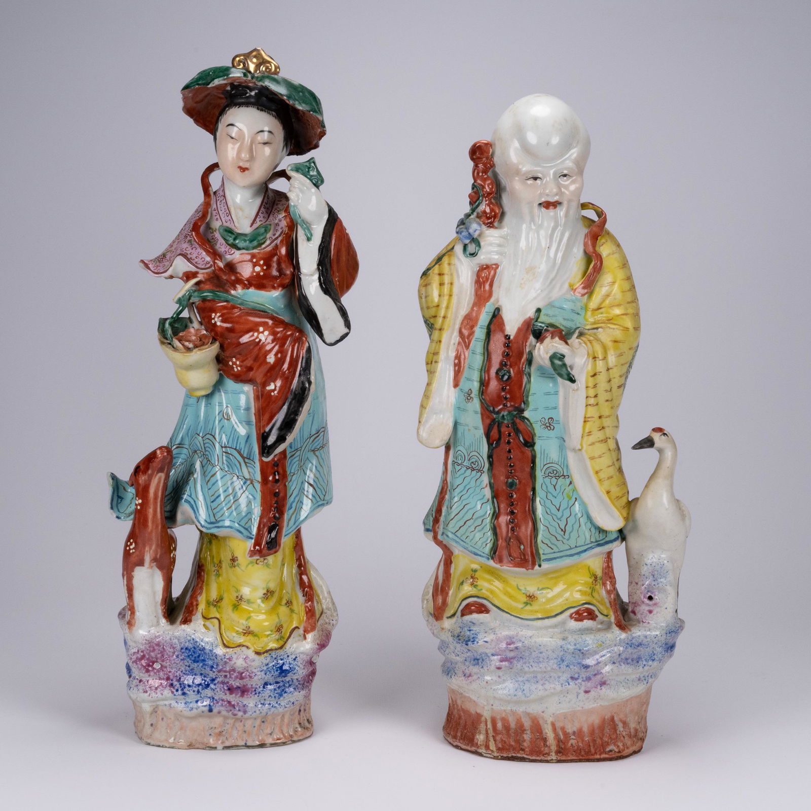 Chinese Porcelain Immortals Statues Pair (1 of 5)
