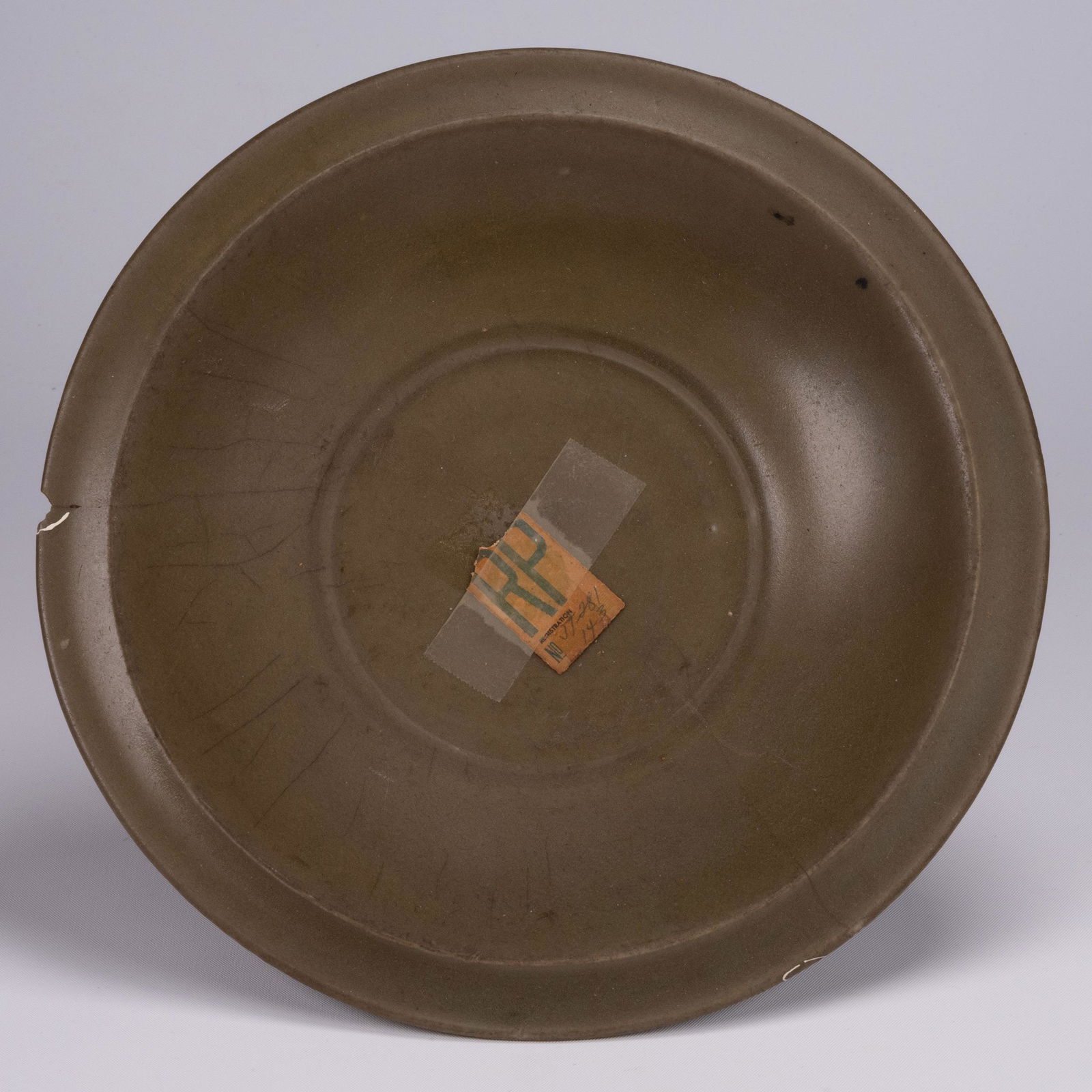 Chinese Celadon Glazed Bowl: Antique Chinese Celadon Glazed Green Bowl Dimensions1.5" H 8" W Due to Age and Use In Overall Good Condition Please look at Photos Closely Out of a New York City Estate