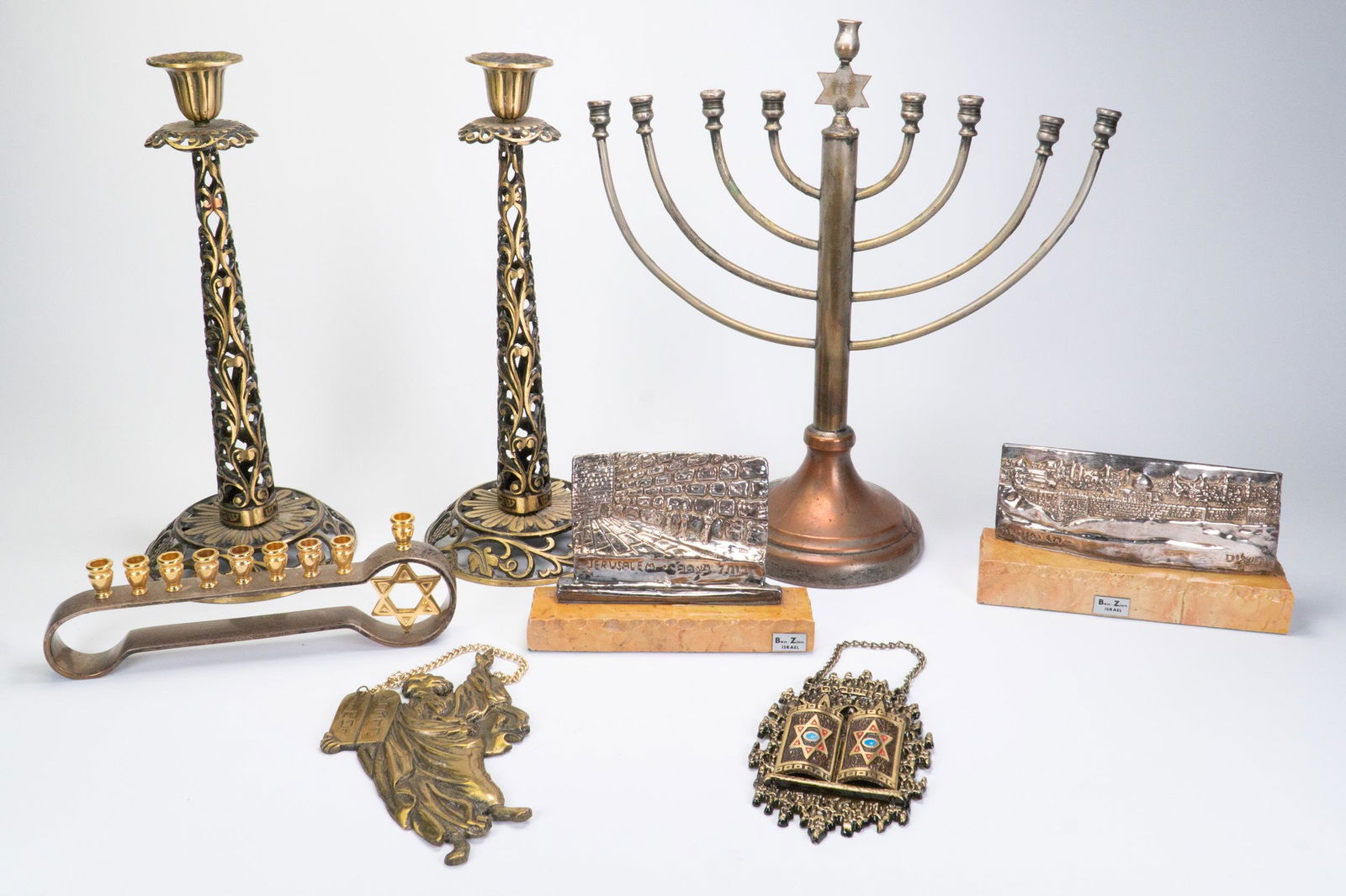 Large Bronze & Silver Judaica Lot (1 of 10)