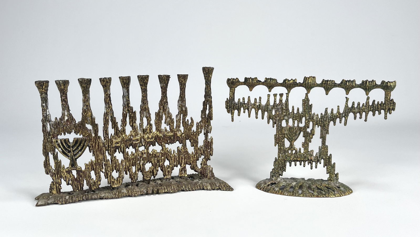 Wainberg Brutalist Style Bronze Menorah Lot (1 of 4)