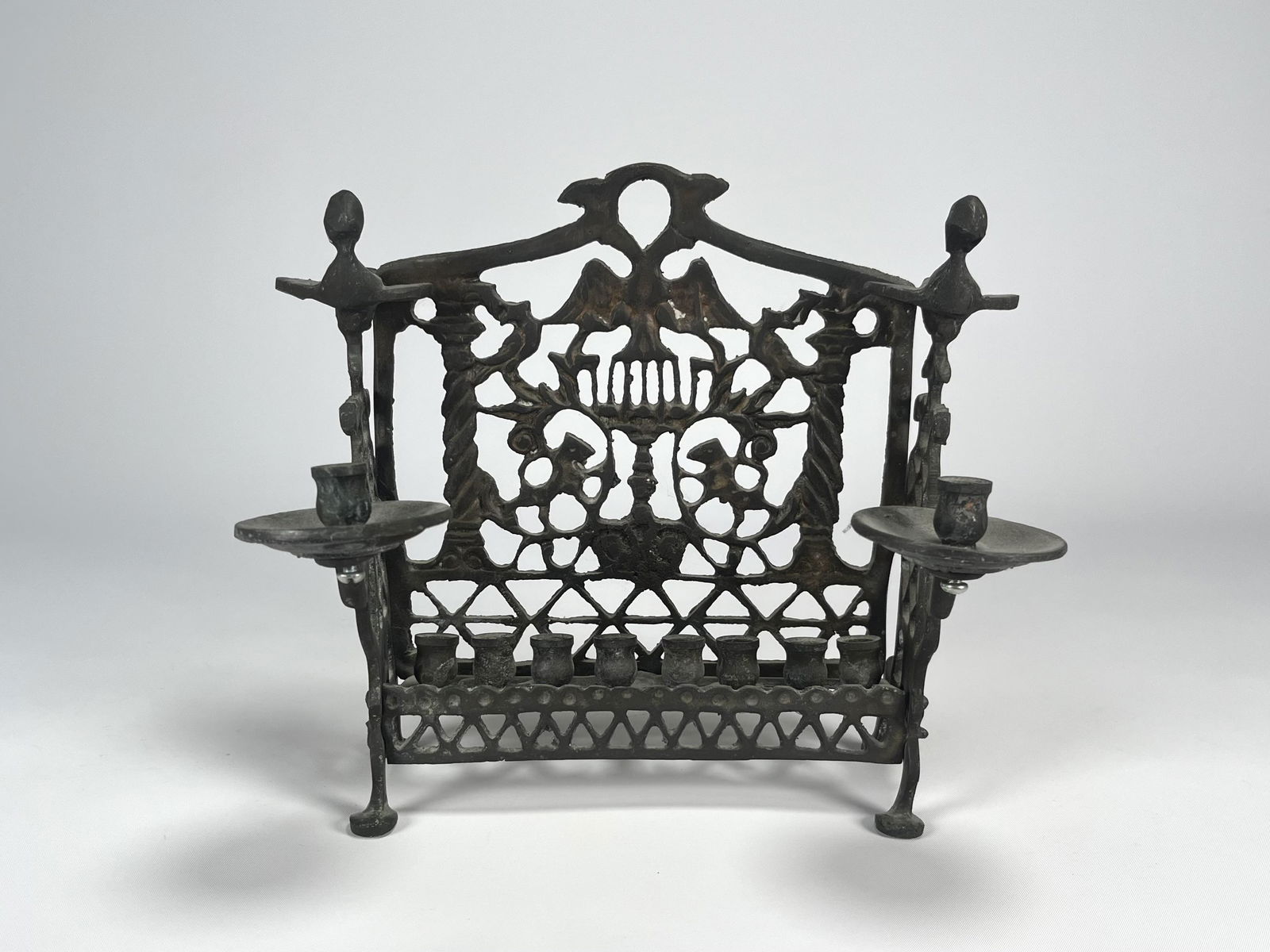 Judaica Polish Bronze Hanukkah Menorah (1 of 5)
