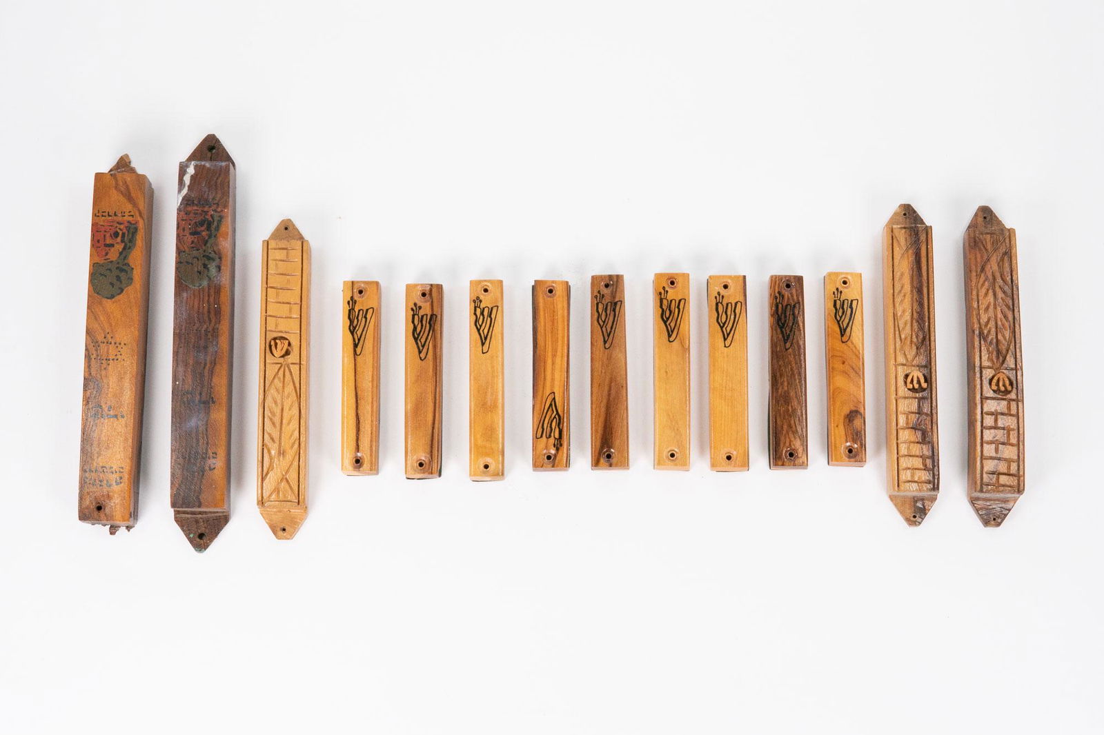 Judaica Holy Land Olive Oil Mezuzah Lot of 14 (1 of 1)