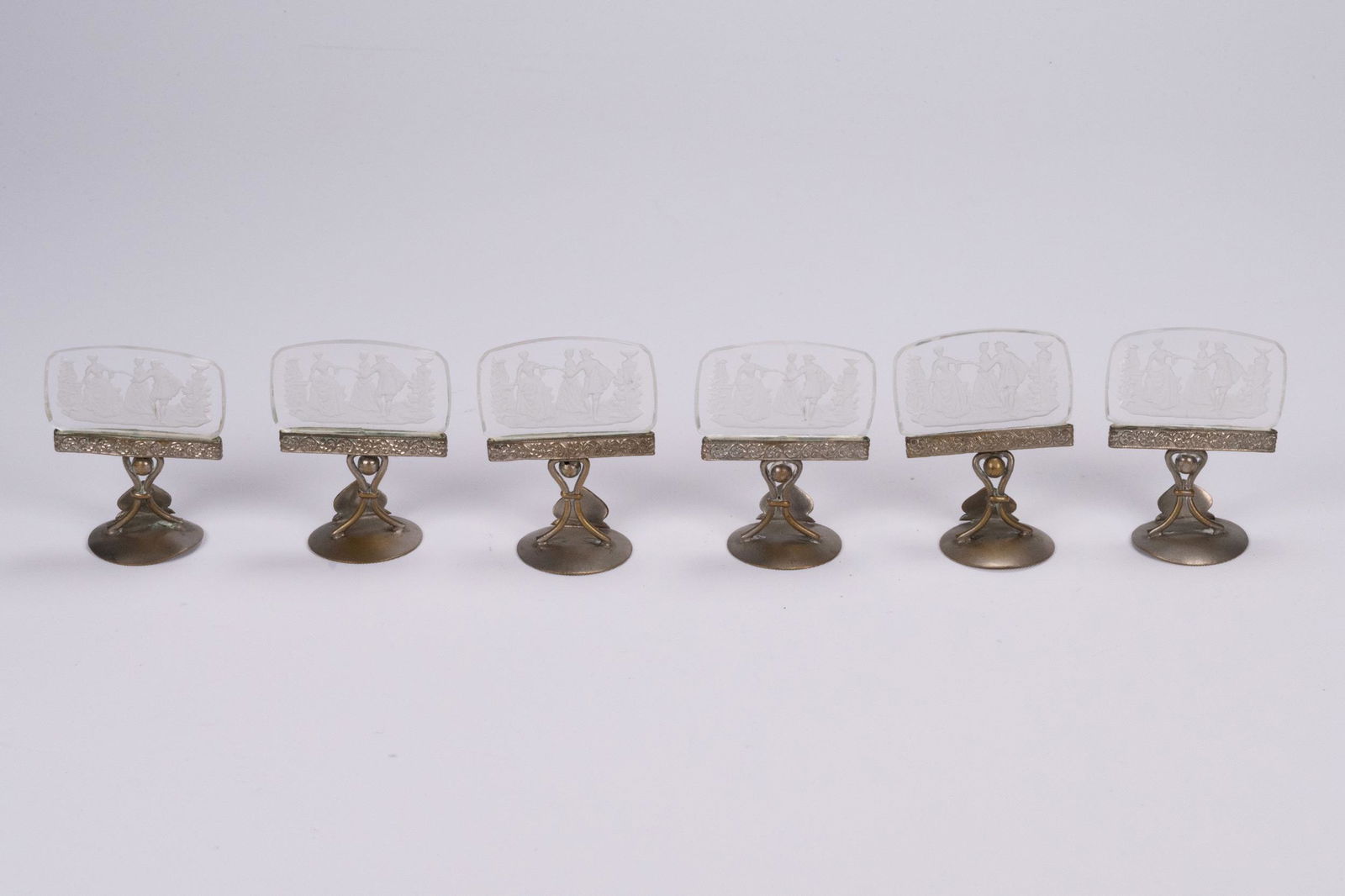 Czech Intaglio Glass Place Card Holders (1 of 2)
