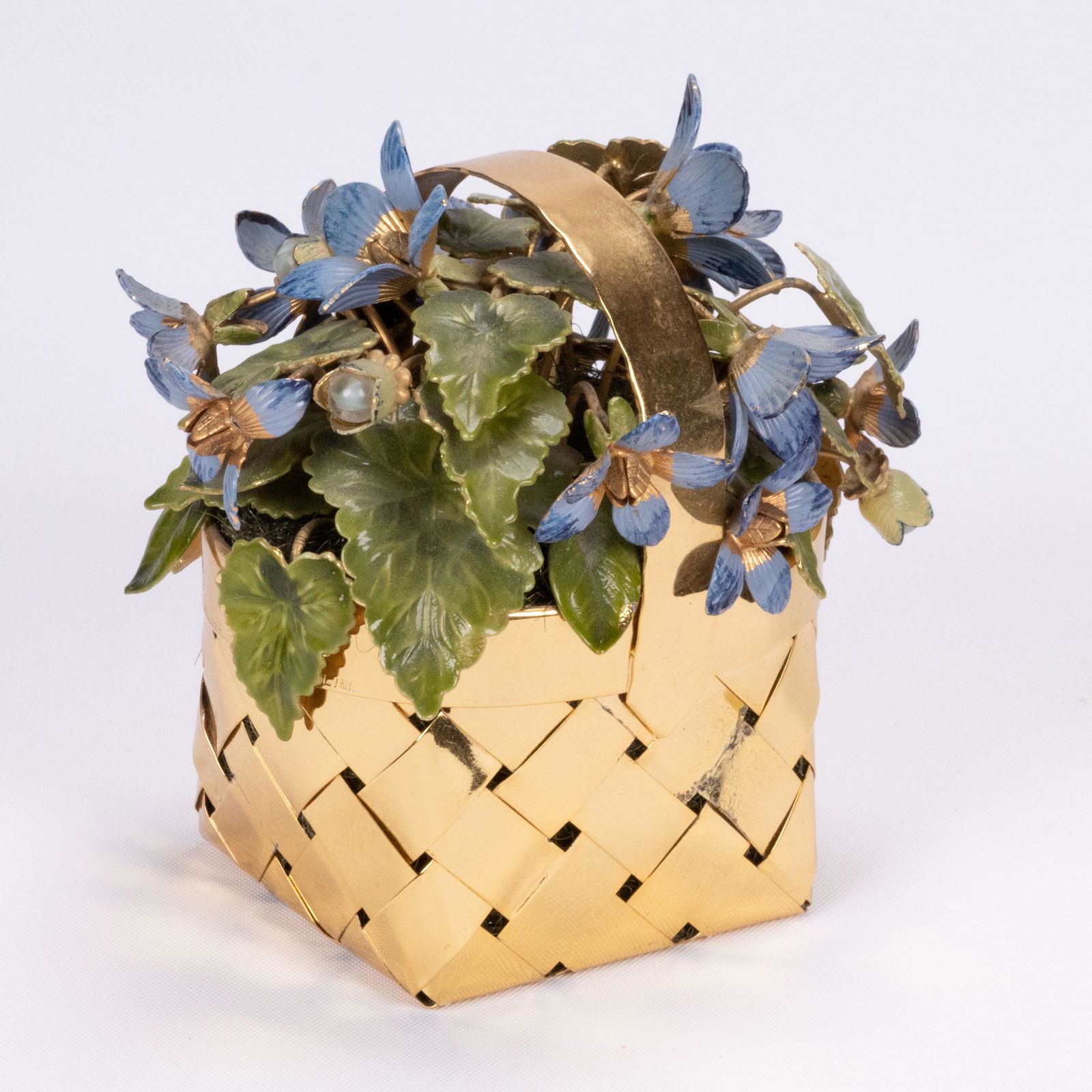 Cartier Sterling Silver Gilt & Enamel Table Basket (1 of 5)