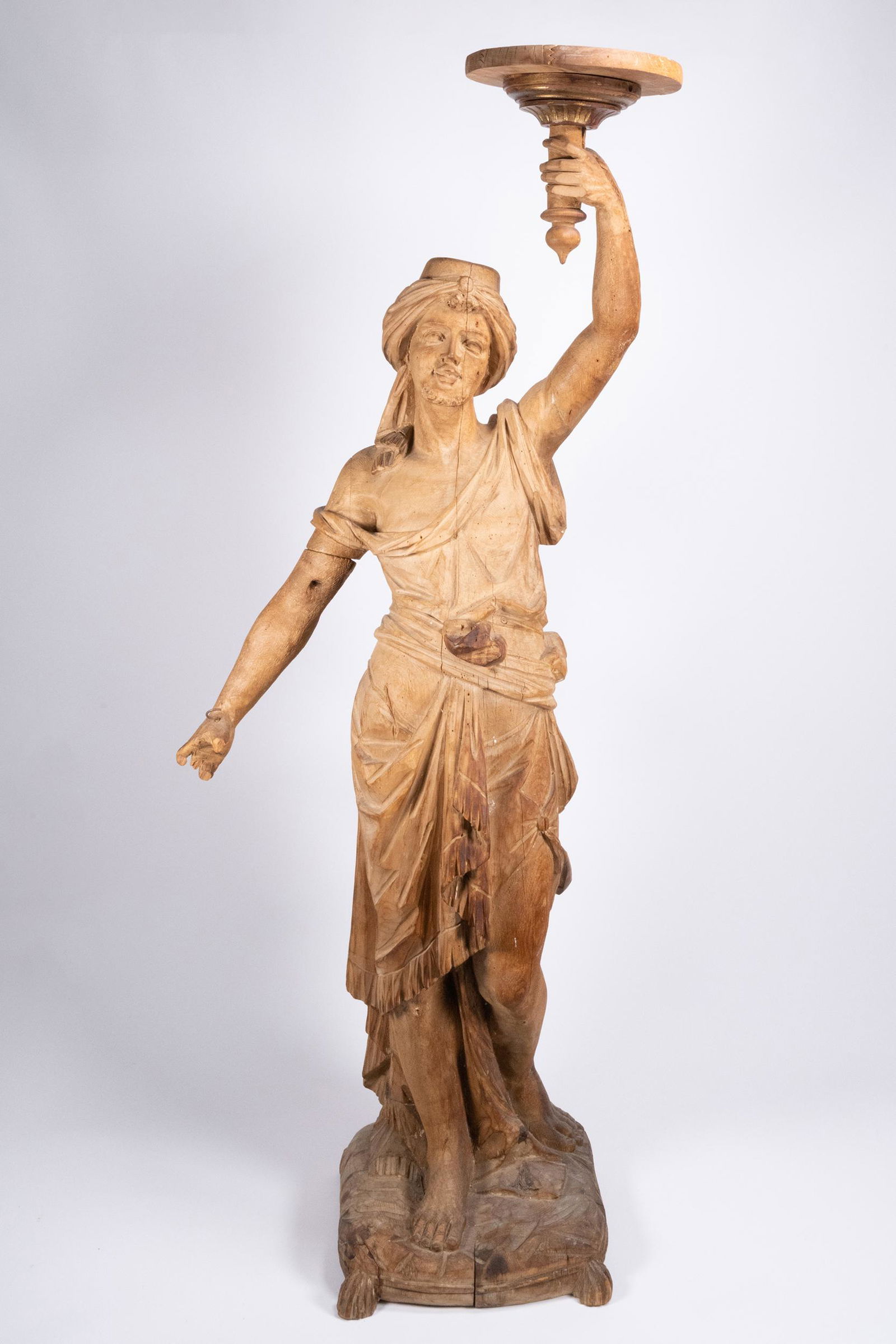 Renaissance Carved Wood Large Statue of Man (1 of 6)