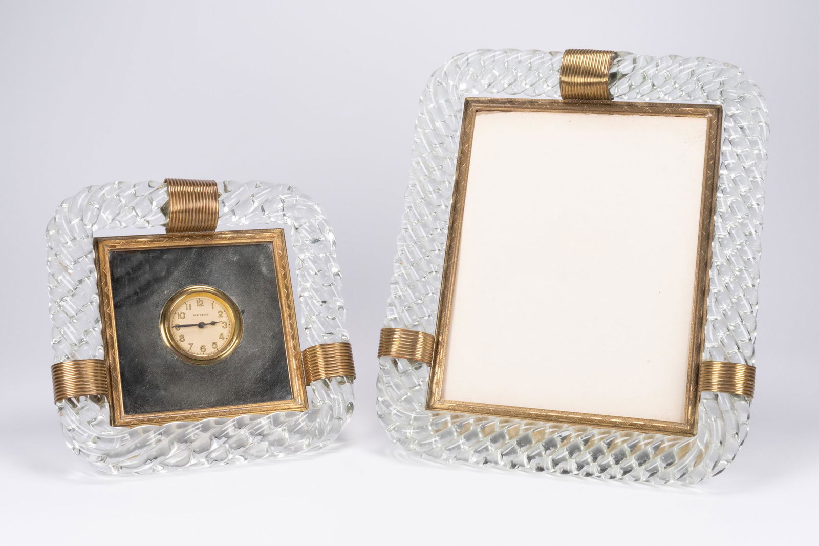 Mid Century Murano Glass Clock & Photo Frame (1 of 5)