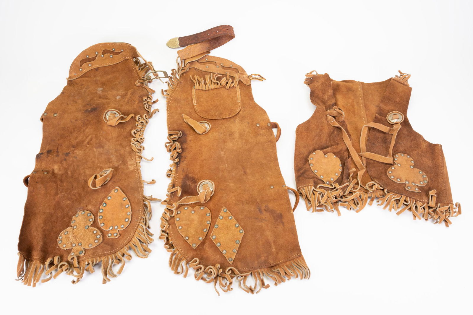 1950's Vintage Child Suede Chaps and Vest (1 of 2)