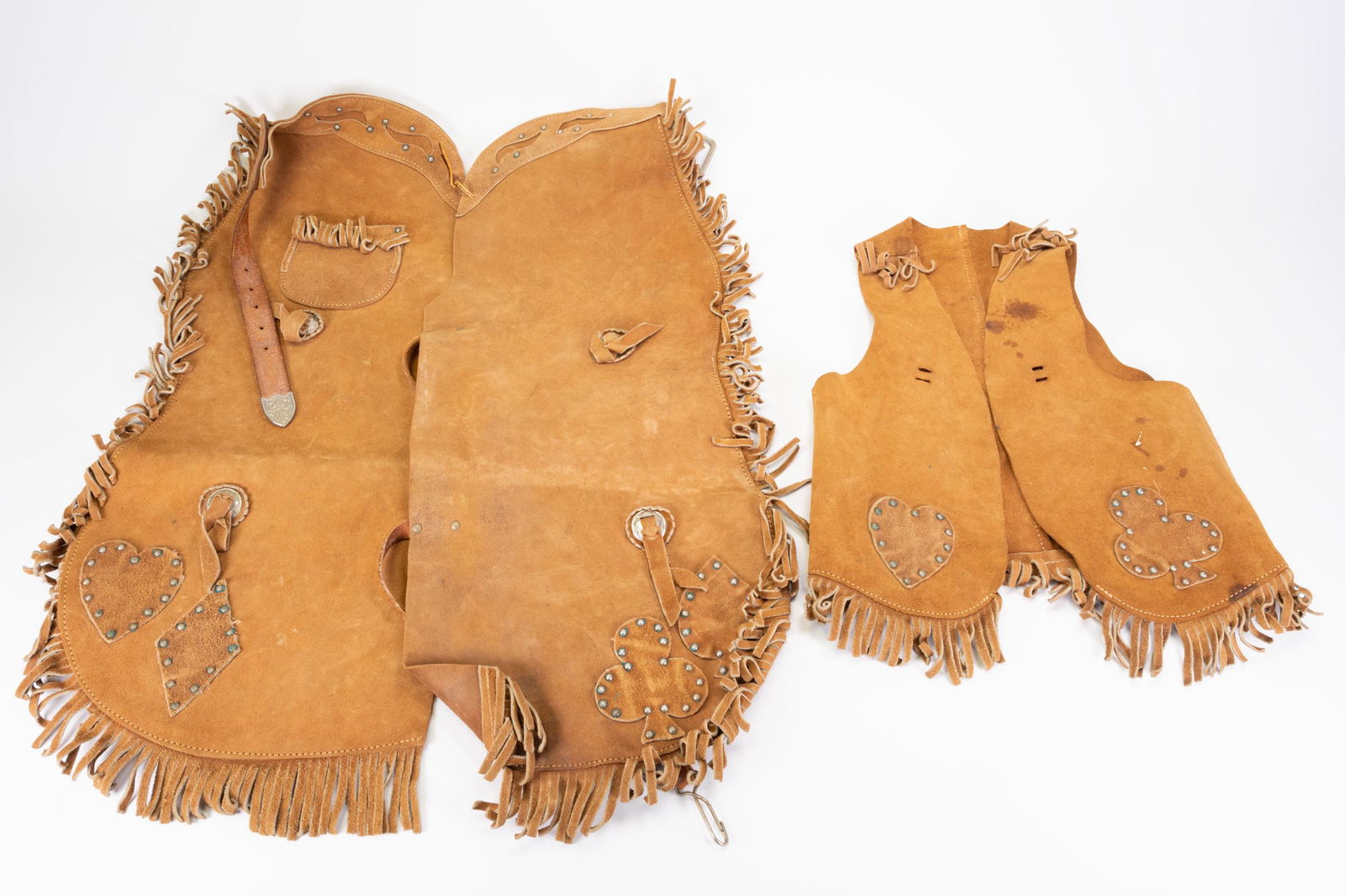 1950's Vintage Child Suede Chaps and Vest (1 of 2)