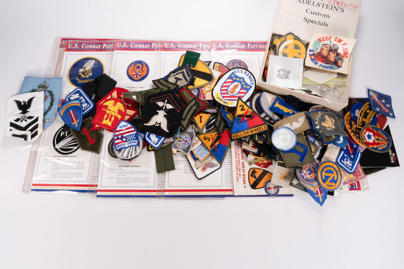 Military Patches and Insignia US and Foreign: Huge Lot Of militaria Patch and Insignia American and Foreign In Overall Good Condition Please look at Photos Closely Out of a New York City Estate