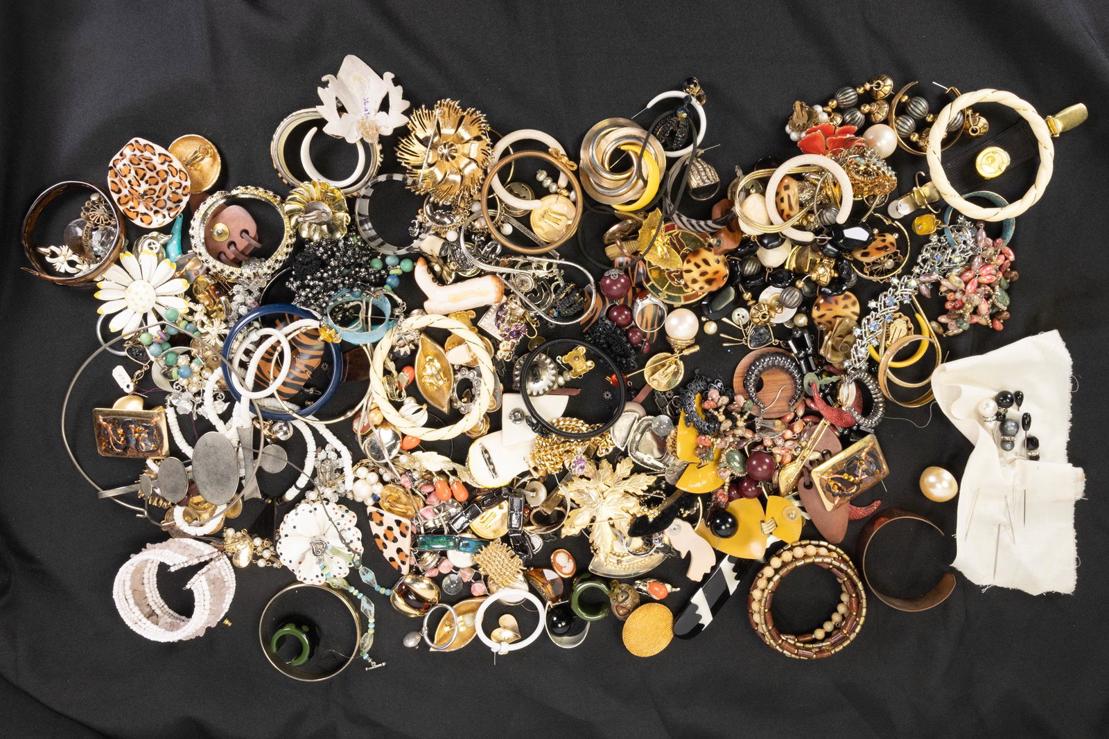 Costume Jewelry Bracelets Pins Broaches and More: Large lot Of Costume Jewelry Bracelet Pin Broach and More In Overall Good Condition Please look at Photos Closely not gold 10k 14k 18k sterling silver Out of a New York City Estate